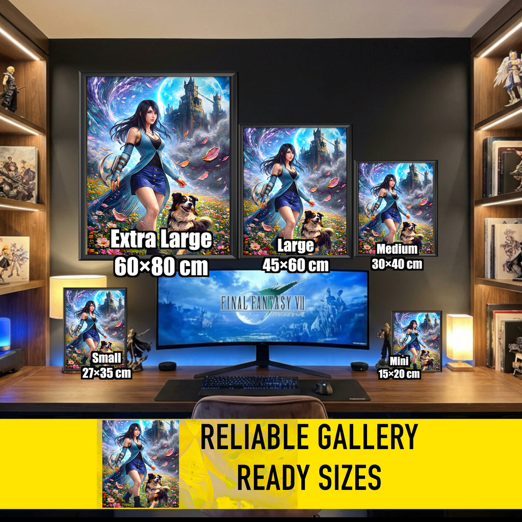 Rinoa Heartilly Art Print – Flower Field Tribute | Final Fantasy VIII Remastered JRPG Wall Art