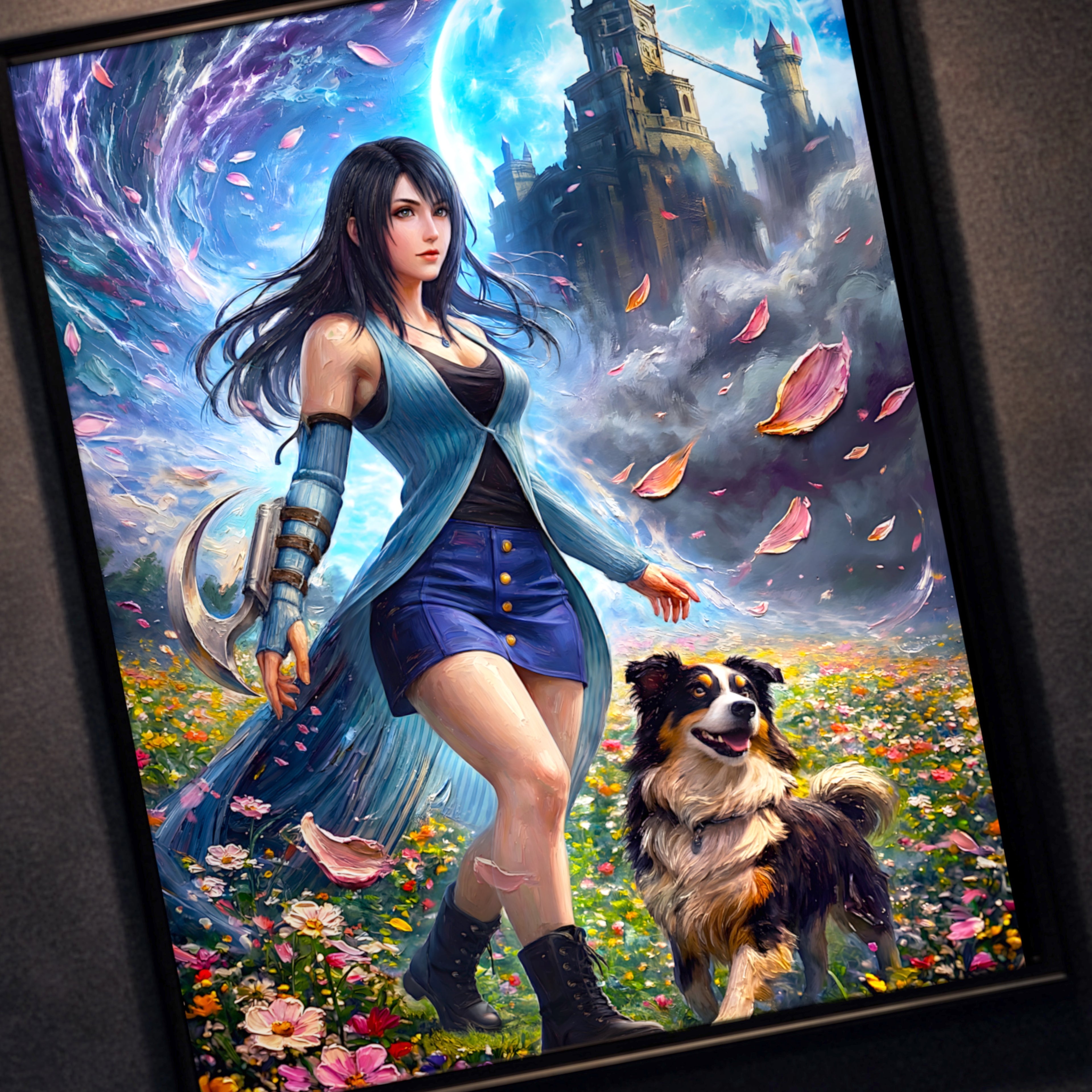 Rinoa Heartilly Art Print – Flower Field Tribute | Final Fantasy VIII Remastered JRPG Wall Art