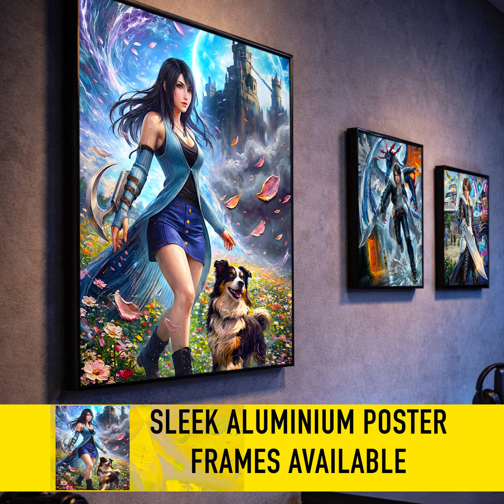 Rinoa Heartilly Art Print – Flower Field Tribute | Final Fantasy VIII Remastered JRPG Wall Art