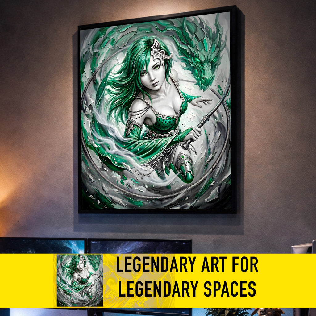 Rydia Art Print – Monochrome Mist Edition | Final Fantasy IV Summoner Fine Art