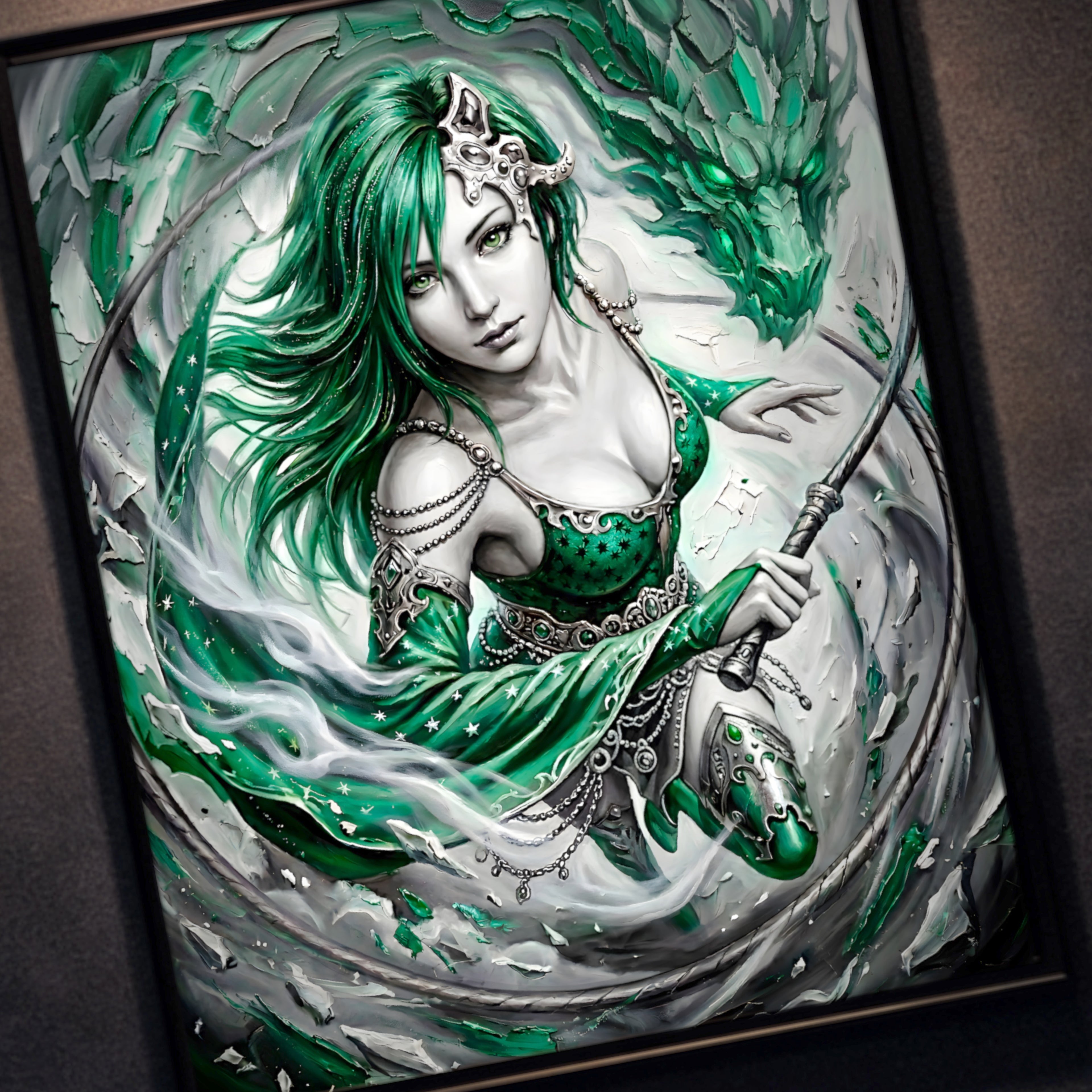 Rydia Art Print – Monochrome Mist Edition | Final Fantasy IV Summoner Fine Art