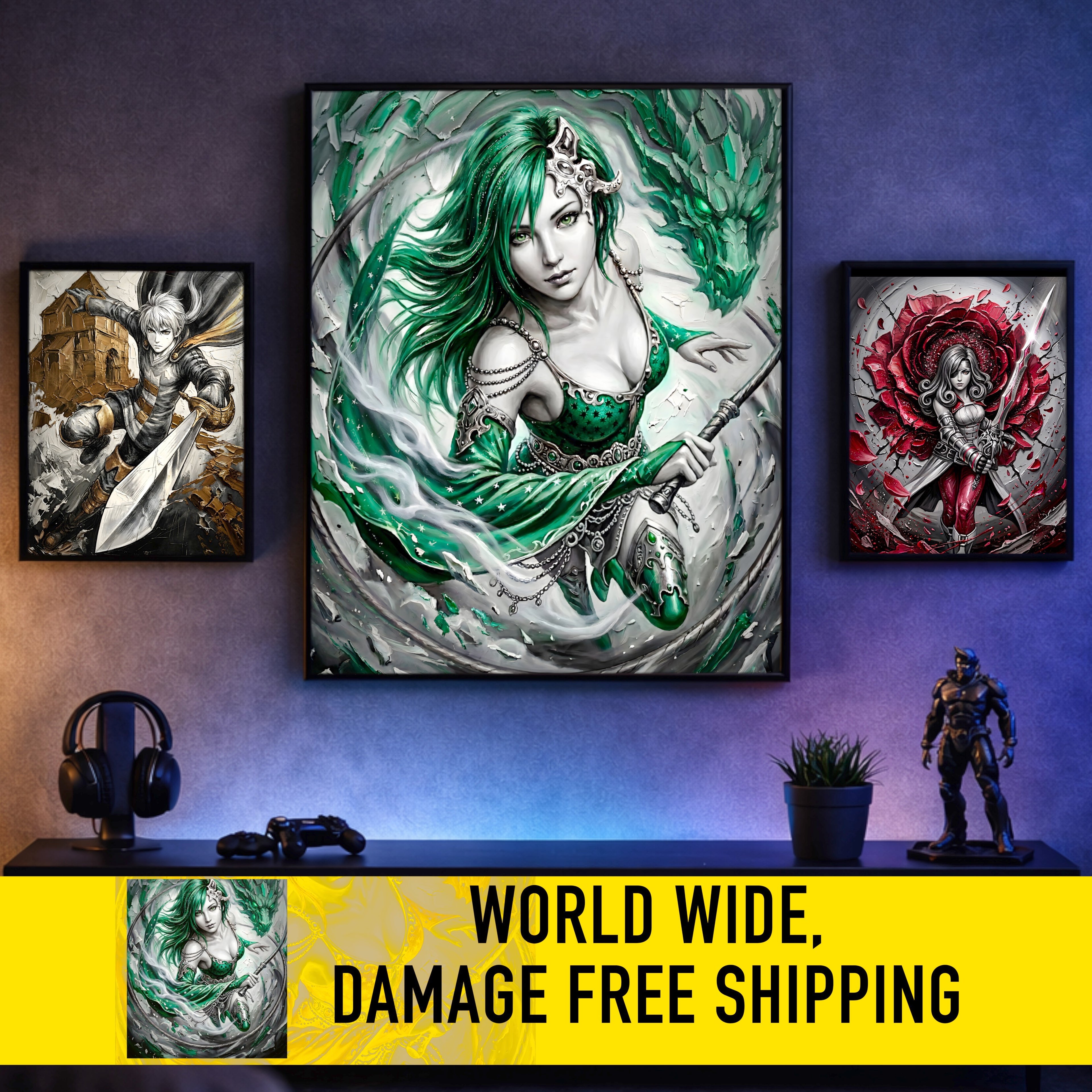 Rydia Art Print – Monochrome Mist Edition | Final Fantasy IV Summoner Fine Art