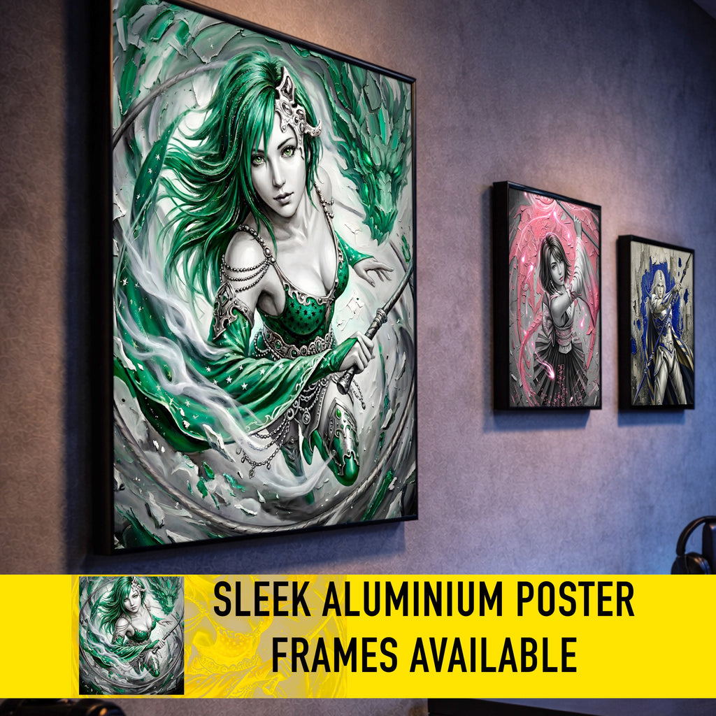Rydia Art Print – Monochrome Mist Edition | Final Fantasy IV Summoner Fine Art
