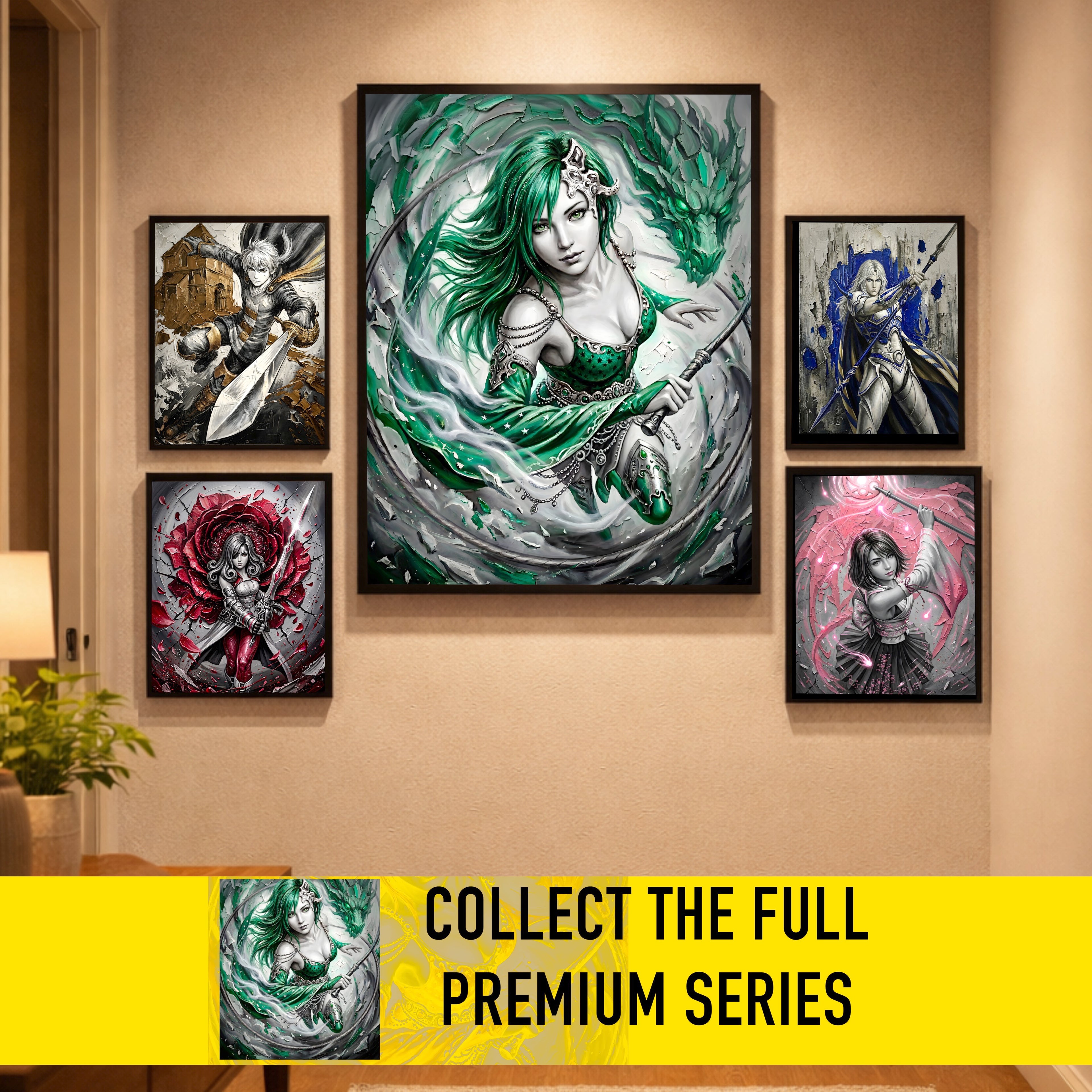 Rydia Art Print – Monochrome Mist Edition | Final Fantasy IV Summoner Fine Art