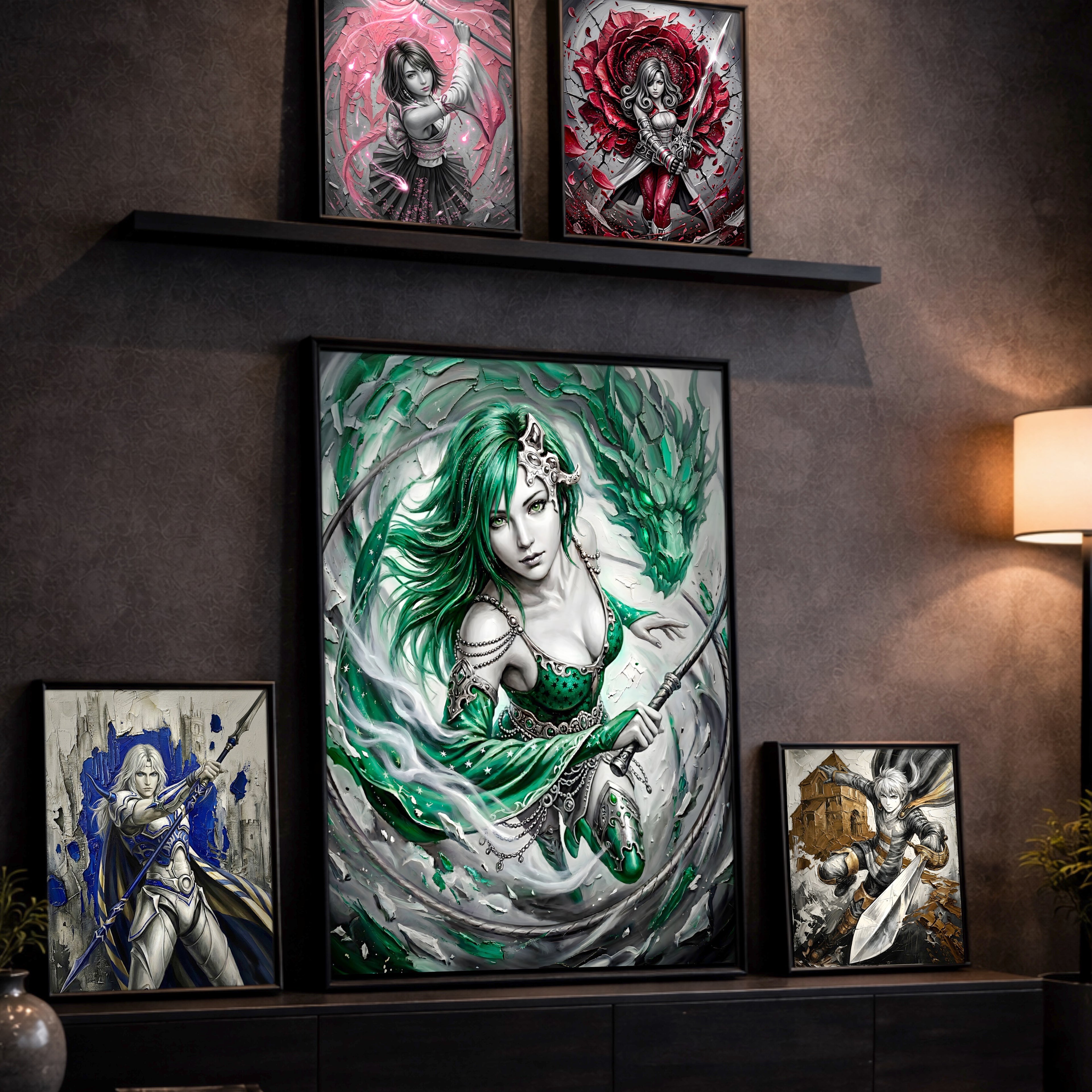 Rydia Art Print – Monochrome Mist Edition | Final Fantasy IV Summoner Fine Art