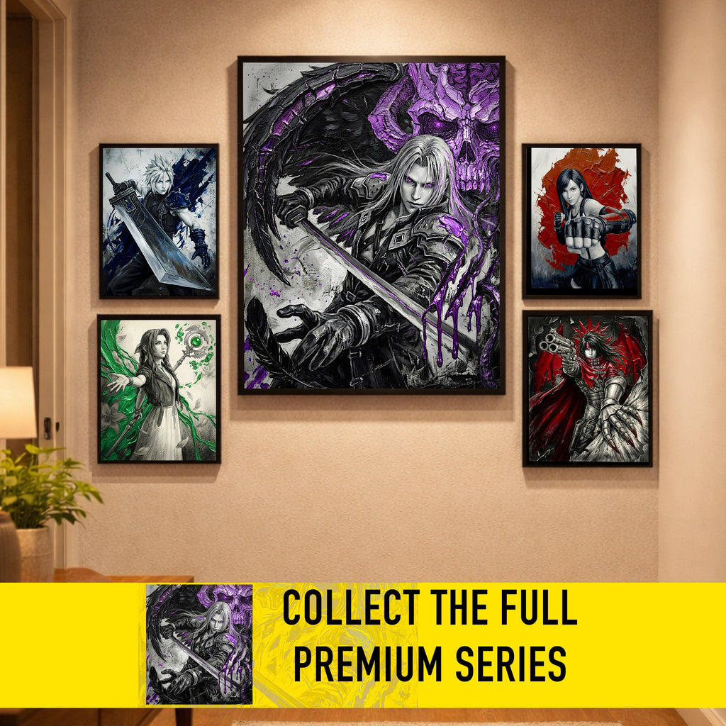 Sephiroth Poster | Final Fantasy VII Monochrome Artwork | Sephiroth & Jenova Wall Art | FF7 Remake Rebirth Decor | Villain Fine Art Print