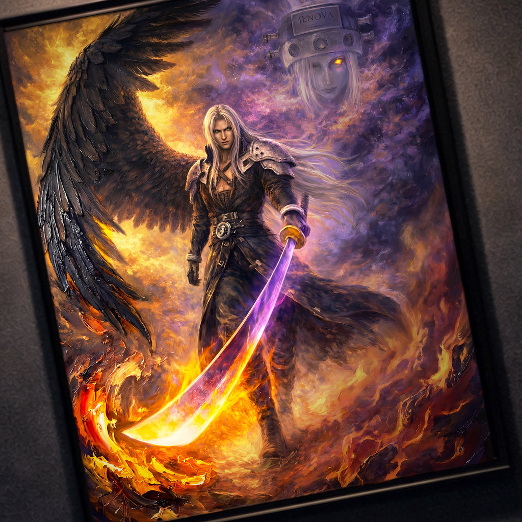 Sephiroth Art Print | Final Fantasy VII Wall Art | FF7 Remake Rebirth Poster | JRPG Villain Artwork | Gamer Decor