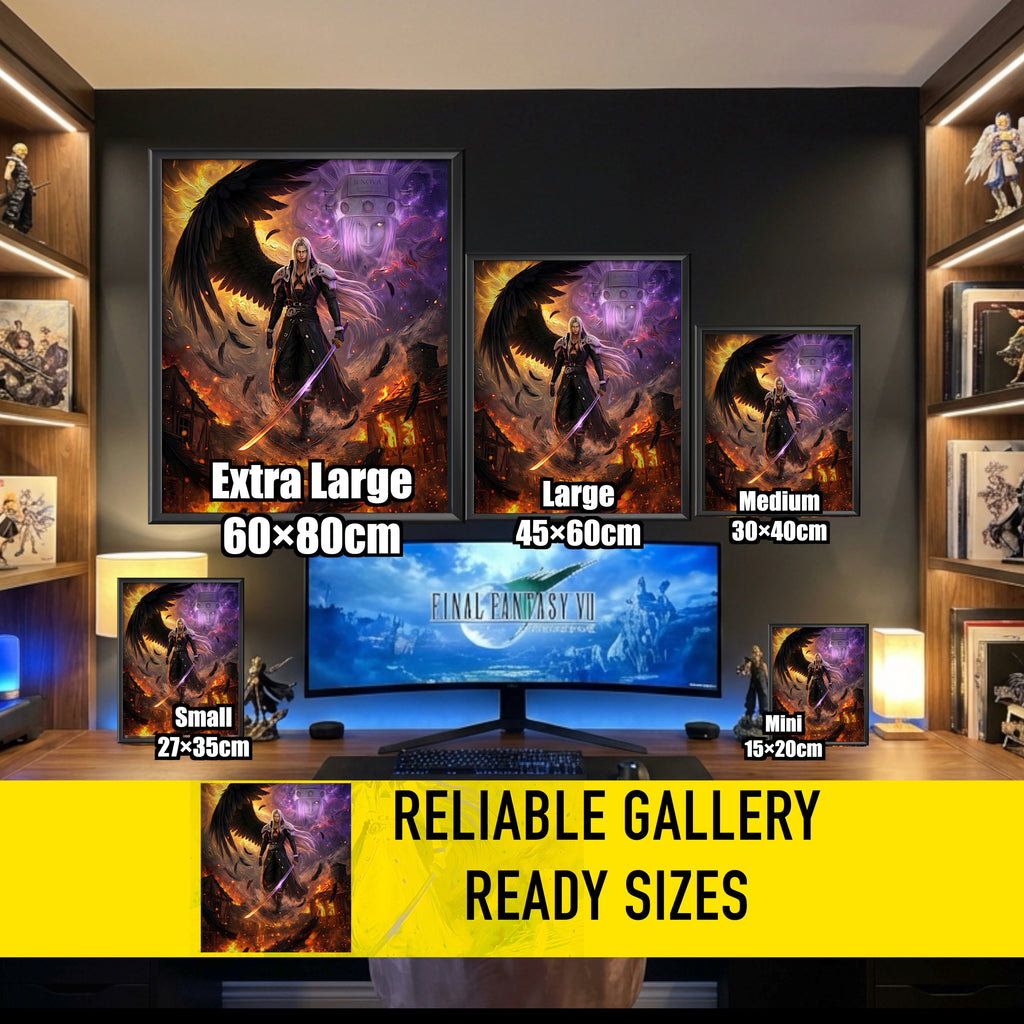 Sephiroth Art Print | Final Fantasy VII Wall Art | FF7 Remake Rebirth Poster | JRPG Villain Artwork | Gamer Decor
