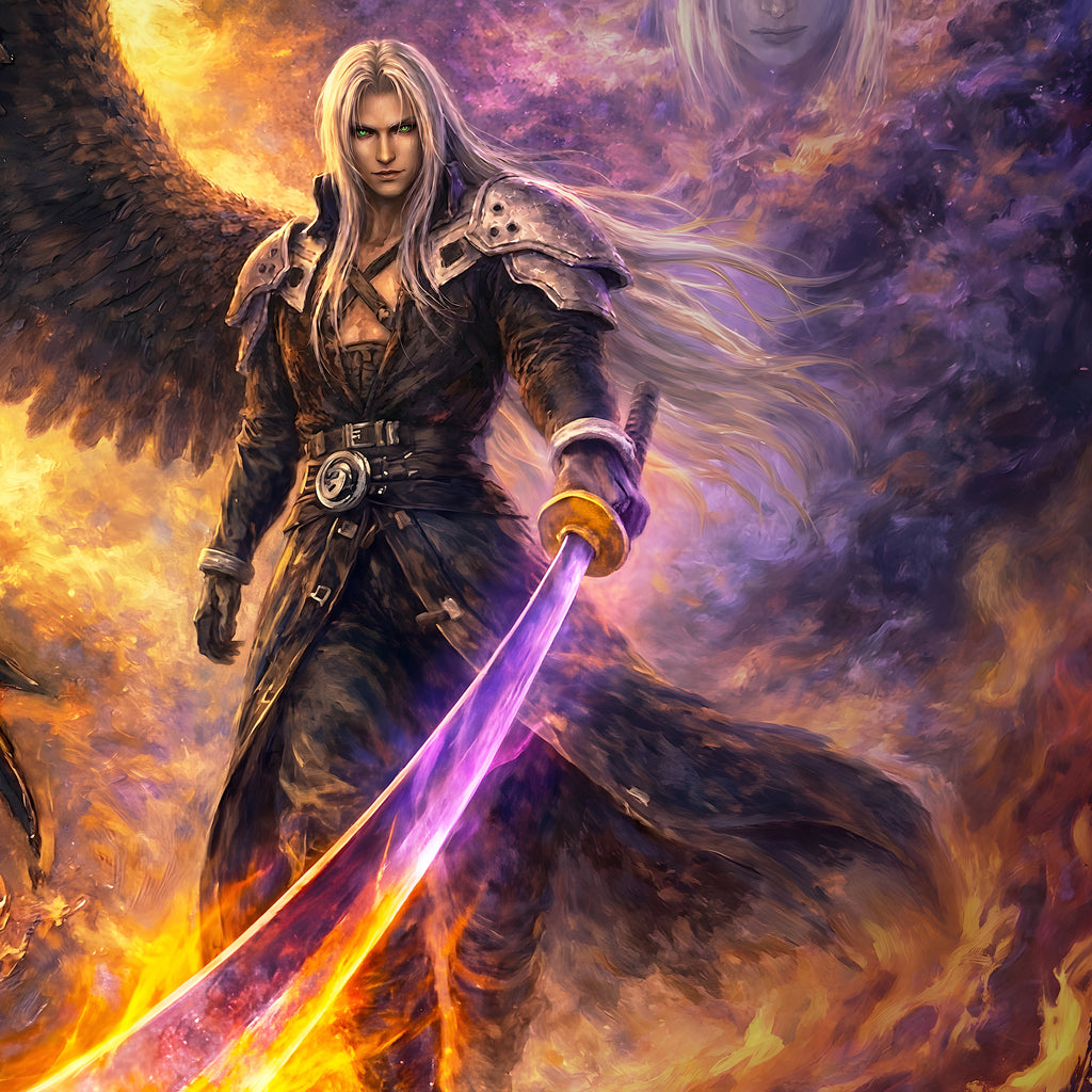 Sephiroth Art Print | Final Fantasy VII Wall Art | FF7 Remake Rebirth Poster | JRPG Villain Artwork | Gamer Decor