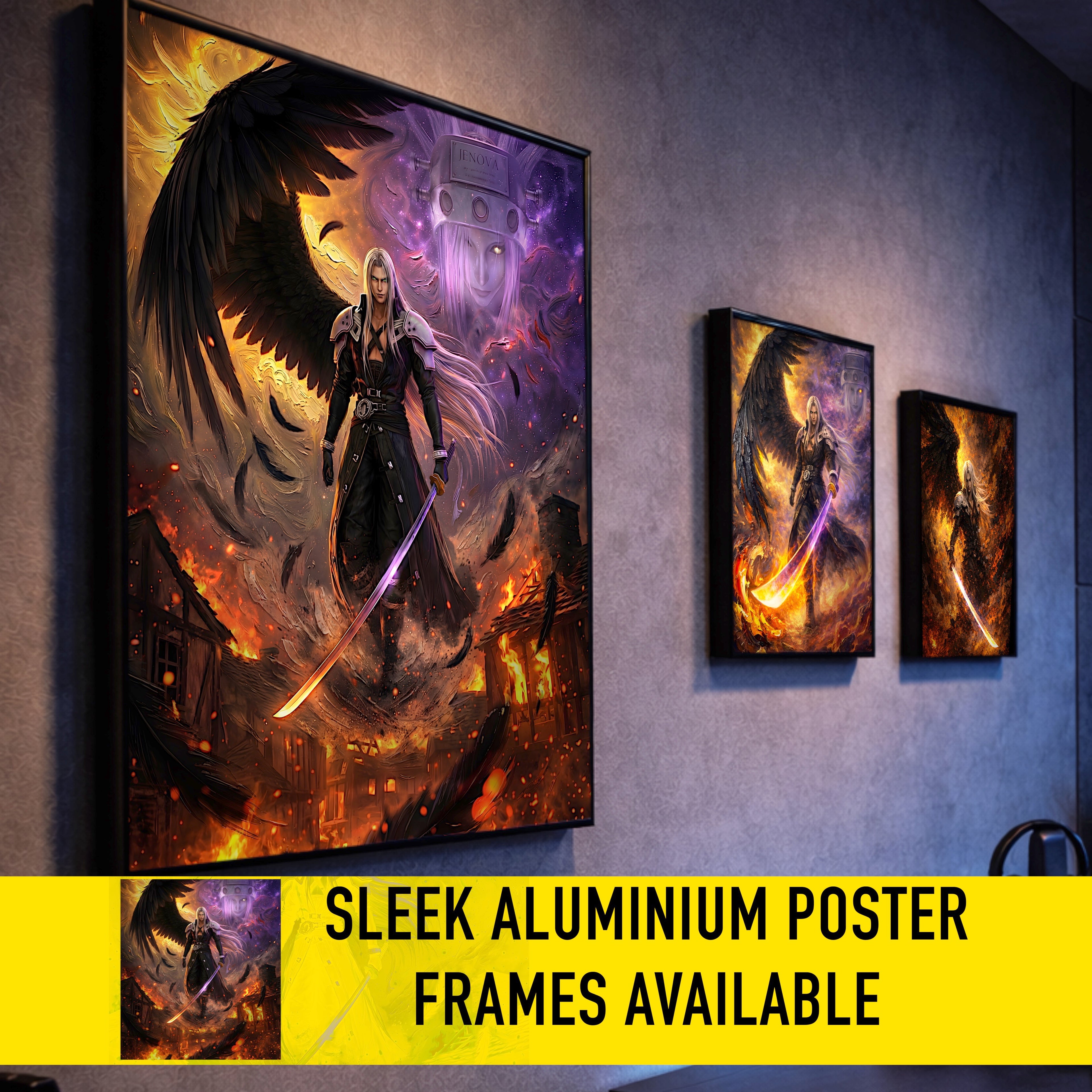 Sephiroth Art Print | Final Fantasy VII Wall Art | FF7 Remake Rebirth Poster | JRPG Villain Artwork | Gamer Decor