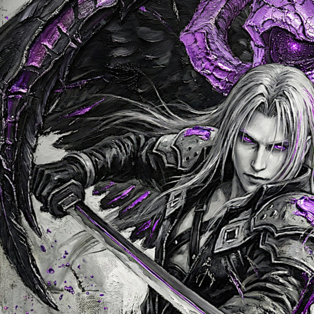 Sephiroth Art Print | Final Fantasy VII Wall Art | FF7 Remake Rebirth Poster | JRPG Villain Artwork | Gamer Decor