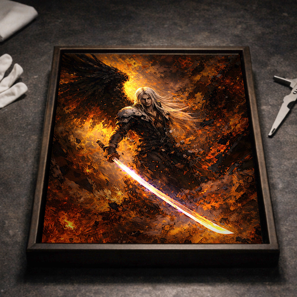 Sephiroth Art Print | Final Fantasy VII Wall Art | FF7 Remake Rebirth Poster | JRPG Villain Artwork | Gamer Decor