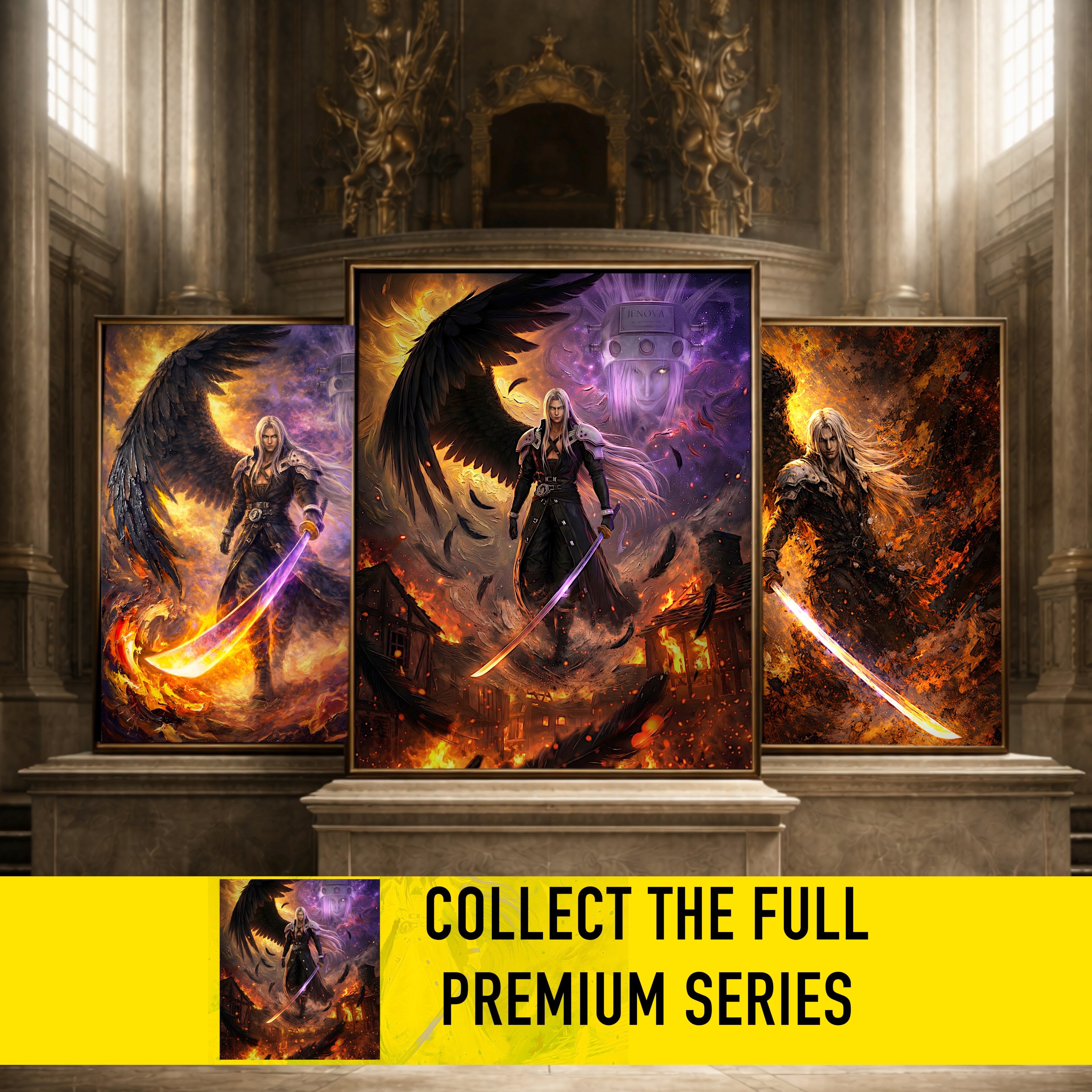 Sephiroth Art Print | Final Fantasy VII Wall Art | FF7 Remake Rebirth Poster | JRPG Villain Artwork | Gamer Decor