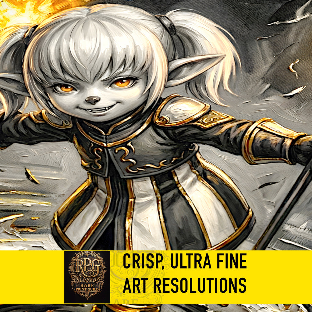 Shantotto Poster | Final Fantasy XI Monochrome Artwork | FFXI Mage Wall Art | Shantotto Fine Art Print | Square Enix JRPG Decor