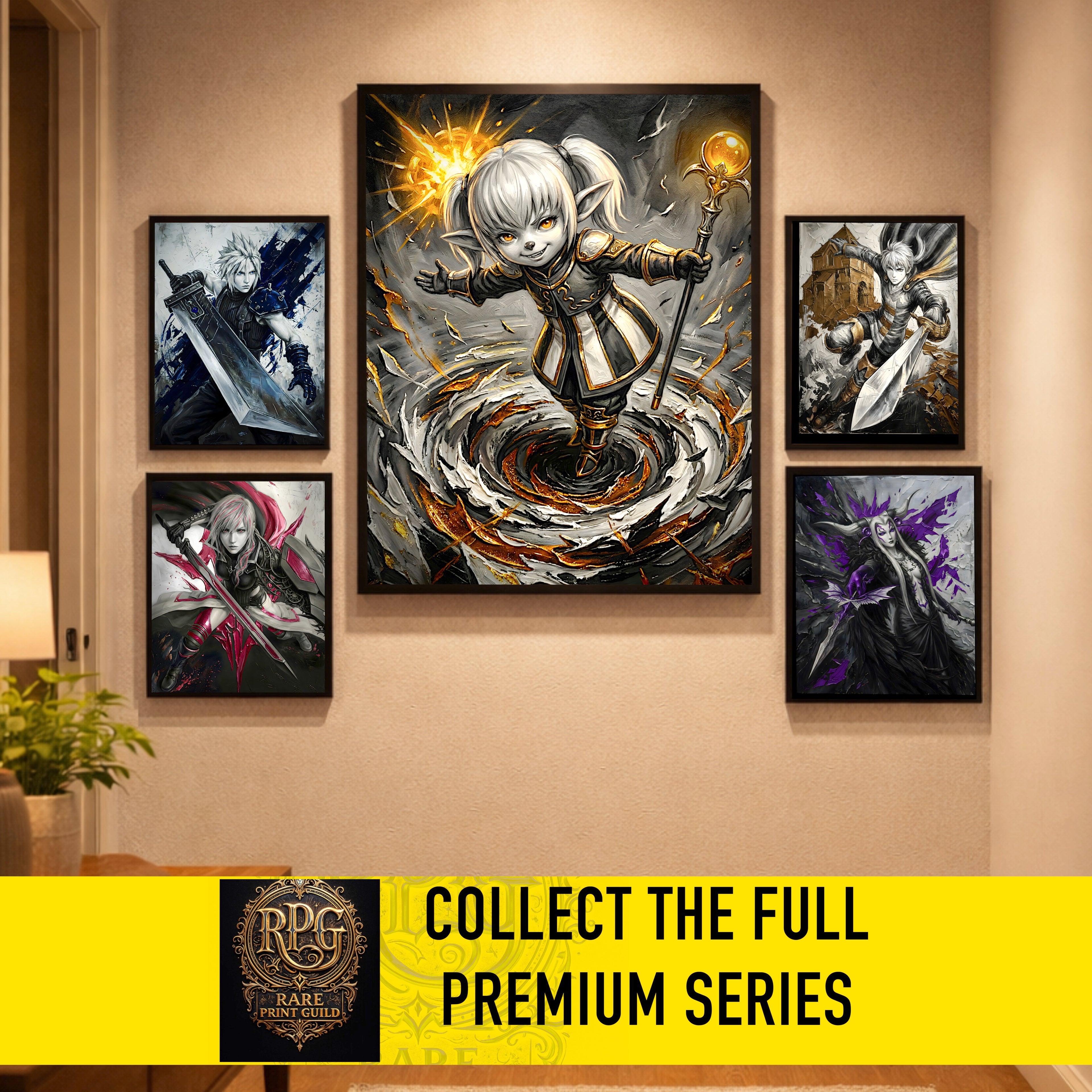 Shantotto Poster | Final Fantasy XI Monochrome Artwork | FFXI Mage Wall Art | Shantotto Fine Art Print | Square Enix JRPG Decor