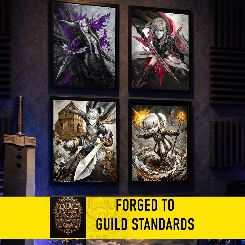 Shantotto Poster | Final Fantasy XI Monochrome Artwork | FFXI Mage Wall Art | Shantotto Fine Art Print | Square Enix JRPG Decor