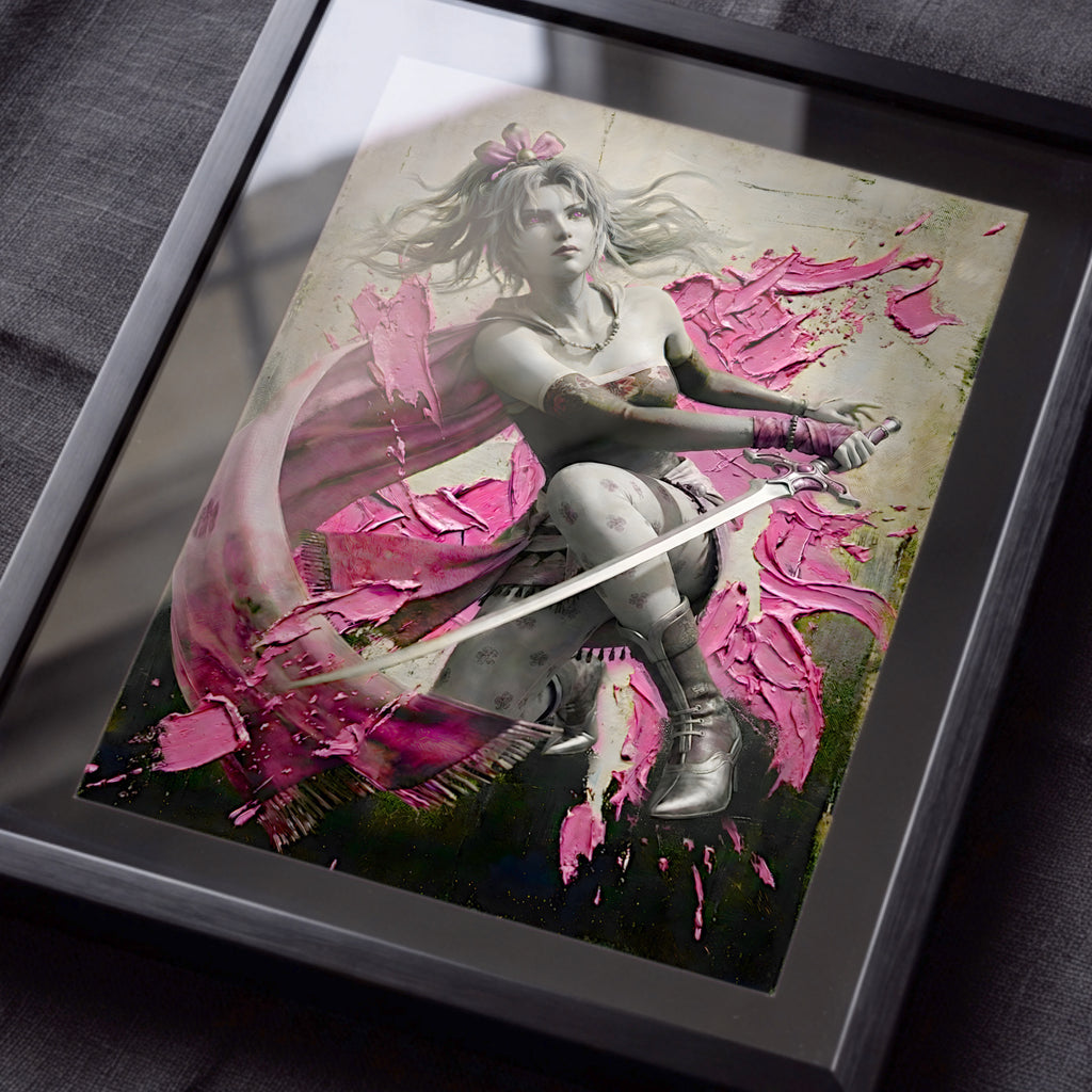 Terra Branford Monochrome Art Print | Final Fantasy VI Poster | FF6 Terra Branford Wall Art