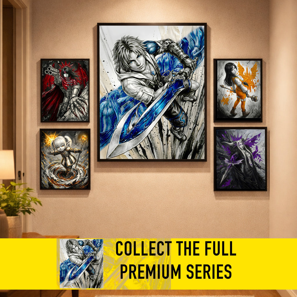Tidus Poster | Final Fantasy X Monochrome Artwork | Final Fantasy 10 Wall Art | FFX Collector Fine Art Print