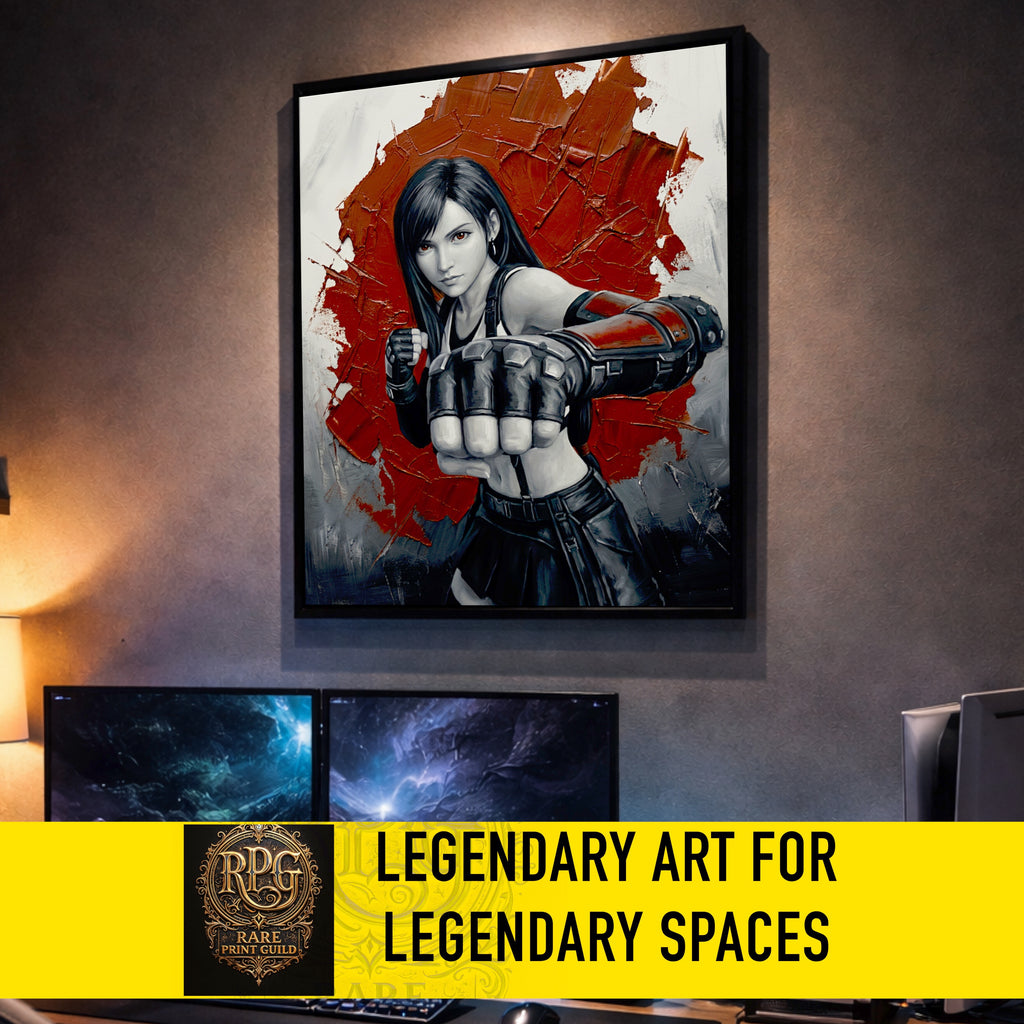 Tifa Lockhart Monochrome Art Print | Final Fantasy VII Remake & Rebirth Poster | FF7 Wall Art