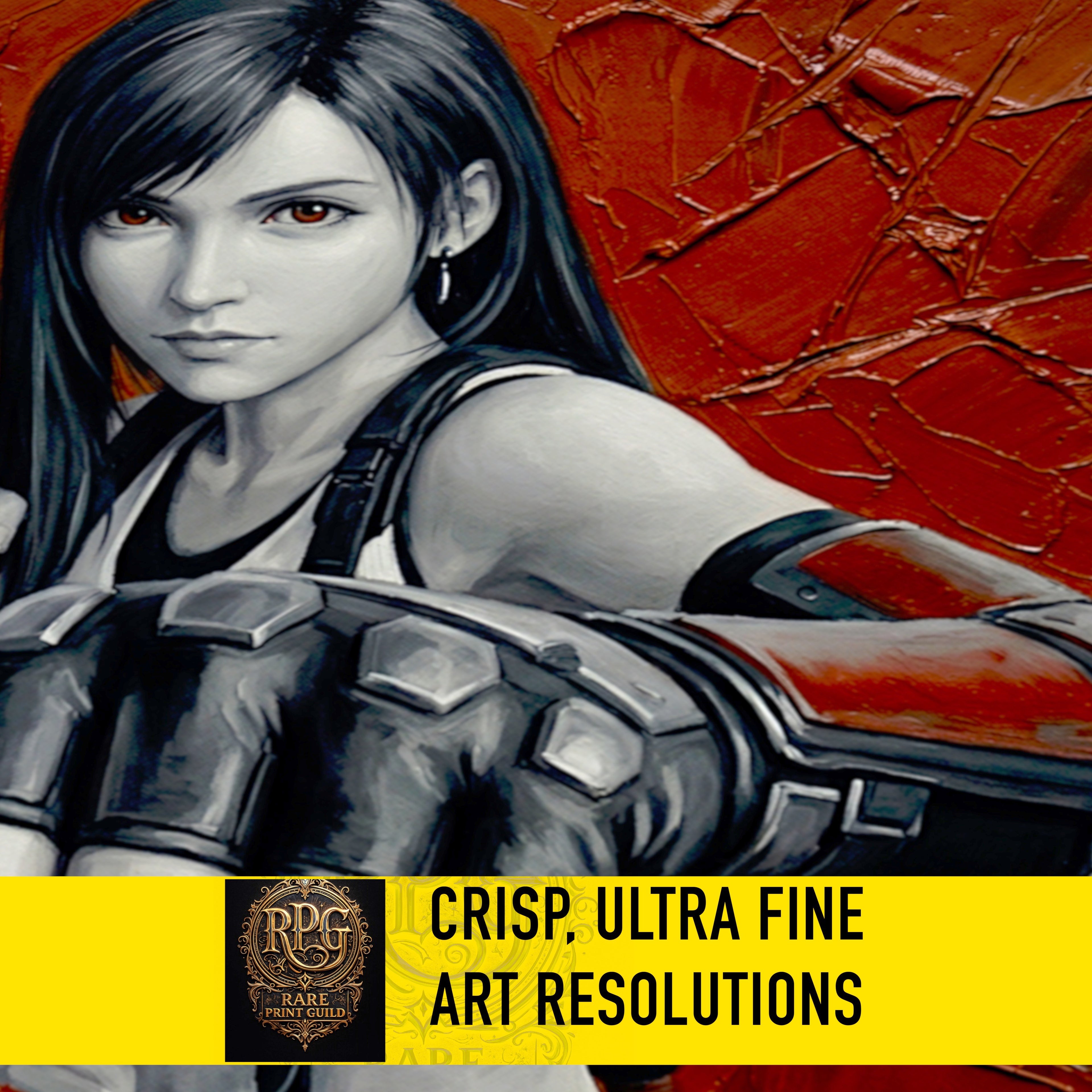 Tifa Lockhart Monochrome Art Print | Final Fantasy VII Remake & Rebirth Poster | FF7 Wall Art