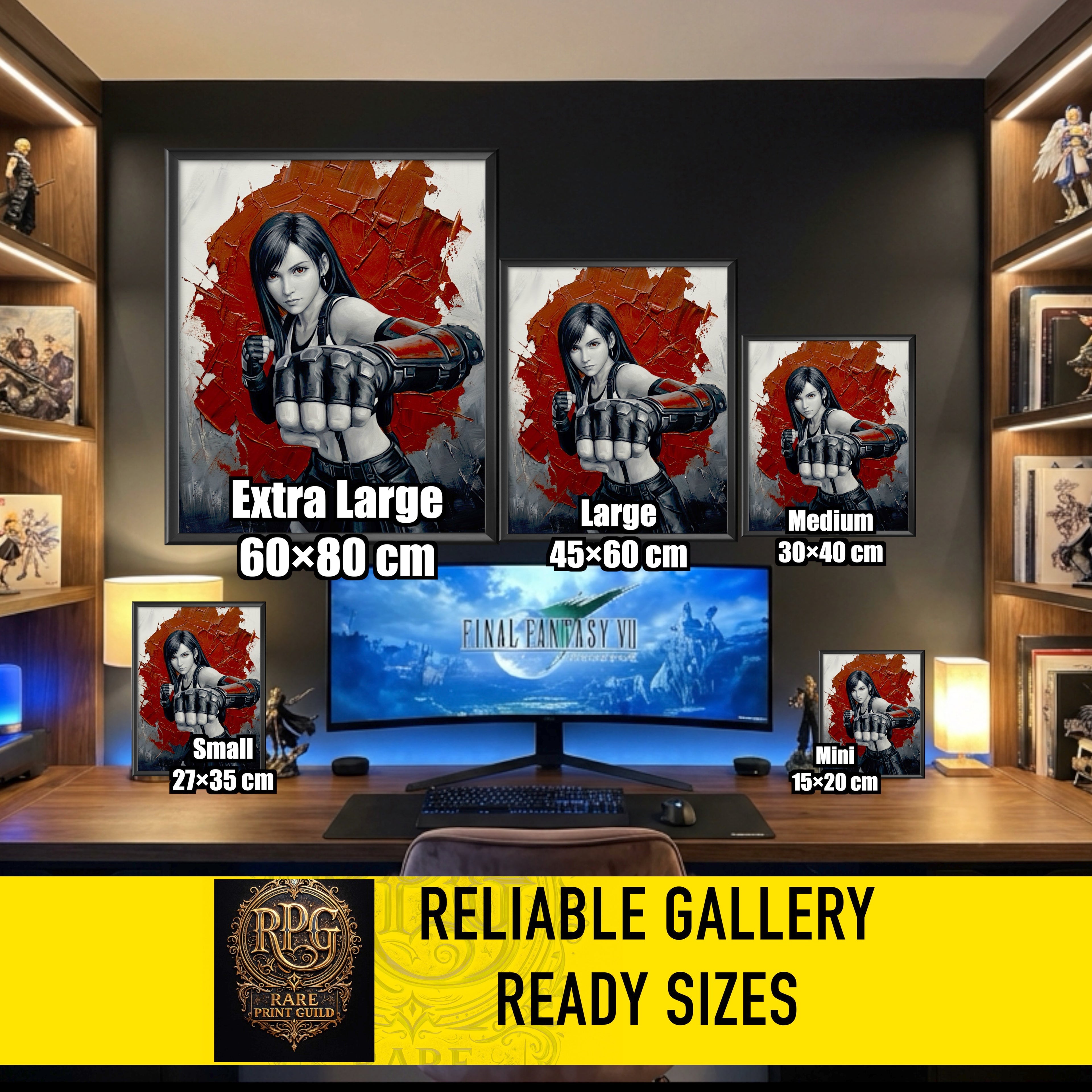 Tifa Lockhart Monochrome Art Print | Final Fantasy VII Remake & Rebirth Poster | FF7 Wall Art