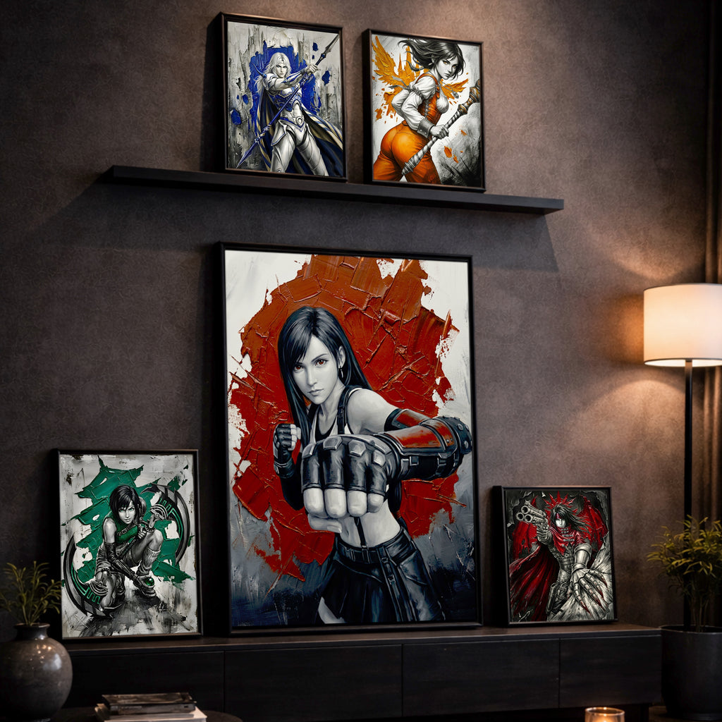Tifa Lockhart Monochrome Art Print | Final Fantasy VII Remake & Rebirth Poster | FF7 Wall Art