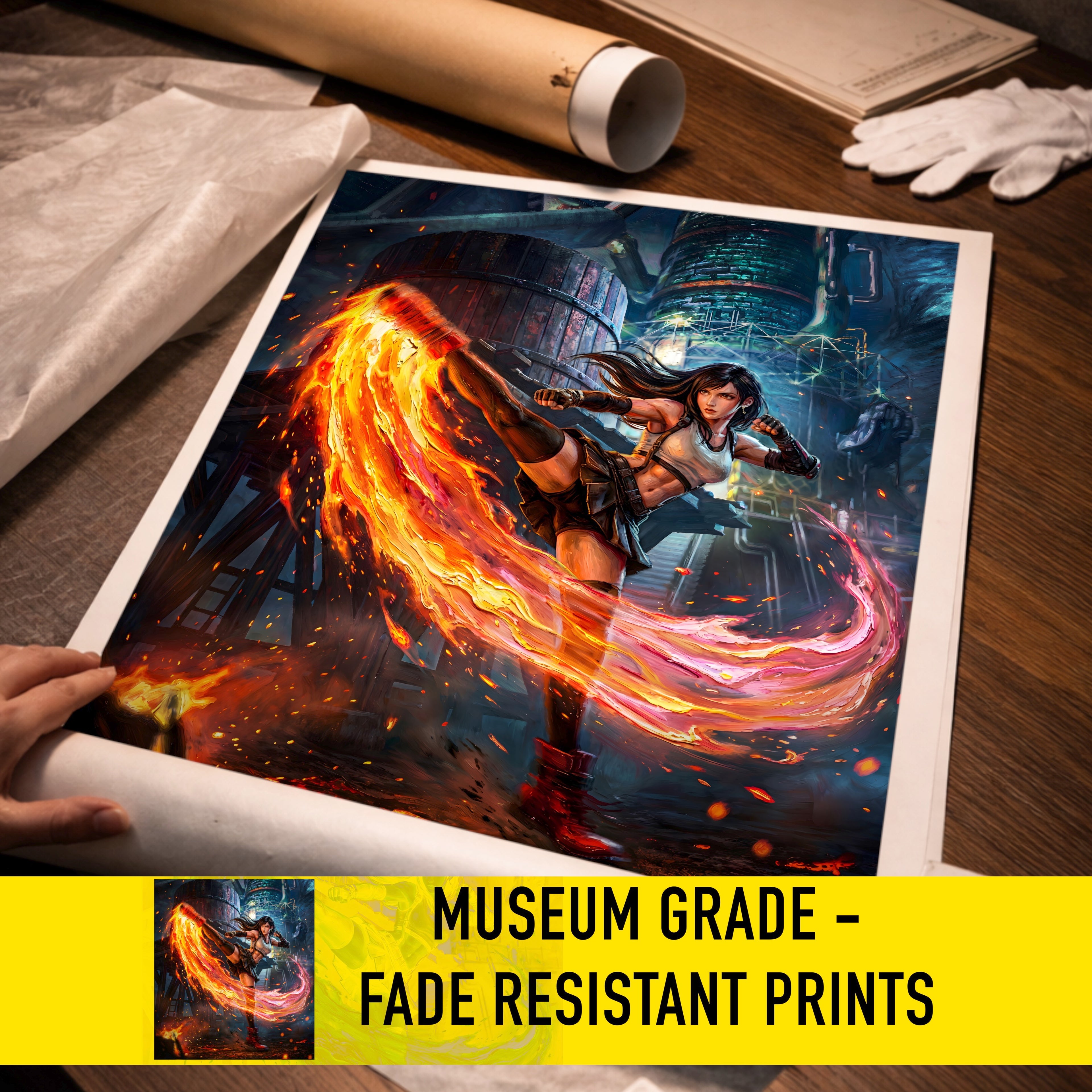 Tifa Lockhart Art Print | Final Fantasy VII Wall Art | FF7 Remake Rebirth Poster | JRPG Game Artwork | Gamer Decor