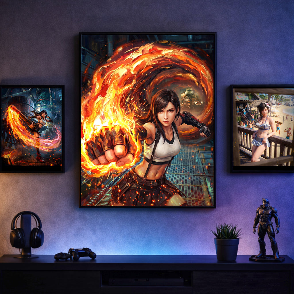 Tifa Lockhart Art Print | Final Fantasy VII Wall Art | FF7 Remake Rebirth Poster | JRPG Game Artwork | Gamer Decor