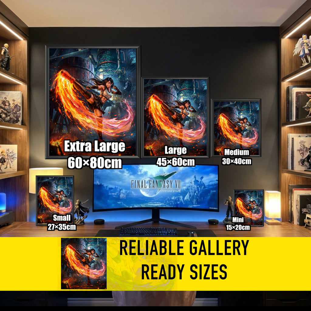 Tifa Lockhart Art Print | Final Fantasy VII Wall Art | FF7 Remake Rebirth Poster | JRPG Game Artwork | Gamer Decor