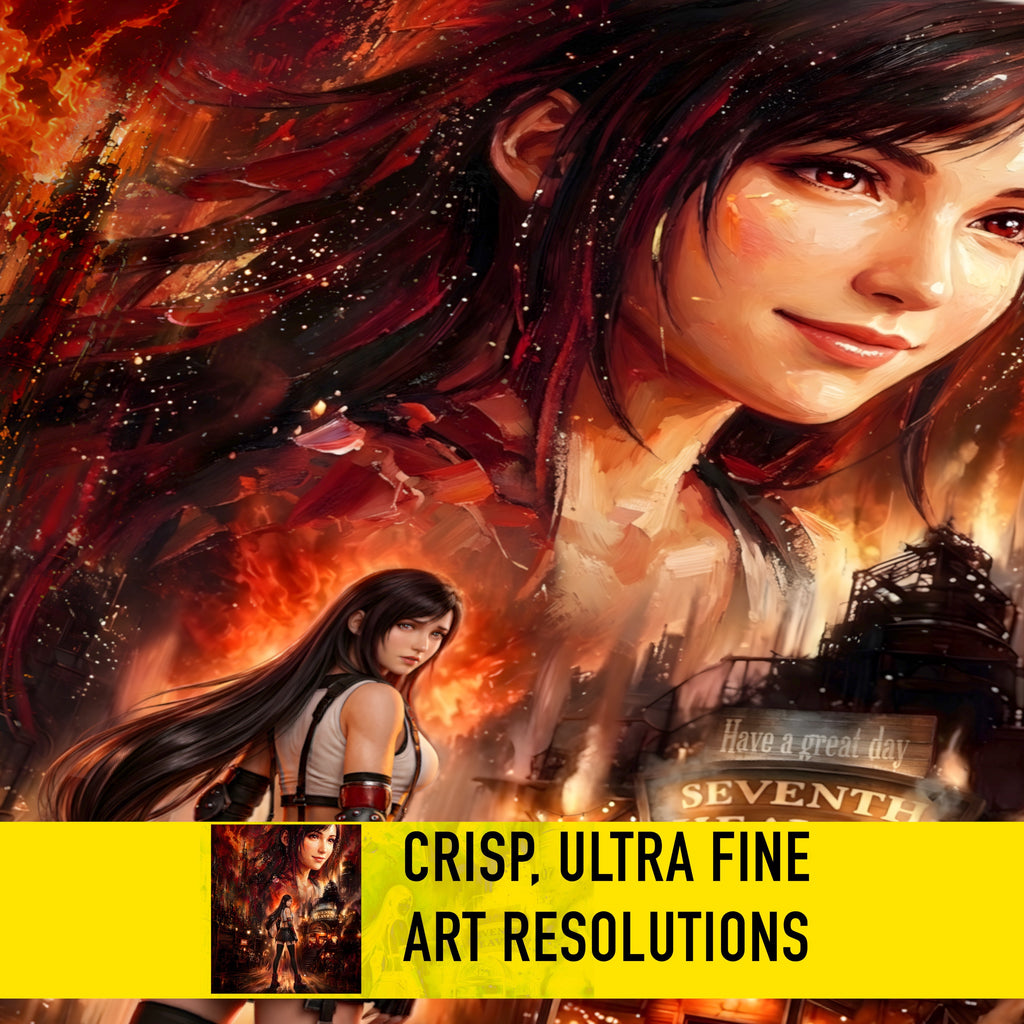 Final Fantasy VII Tifa Lockhart Poster | Story Spirit Series | Sector 7 Dreamfire Edition | JRPG Wall Art Print