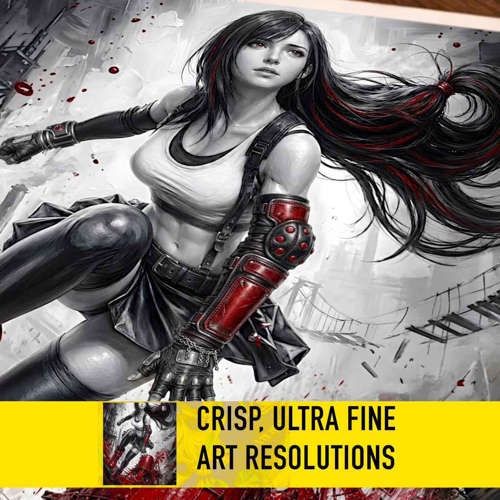 Tifa Lockhart Art Print – Monochrome Promise Edition | Final Fantasy VII Remake Rebirth Fine Art
