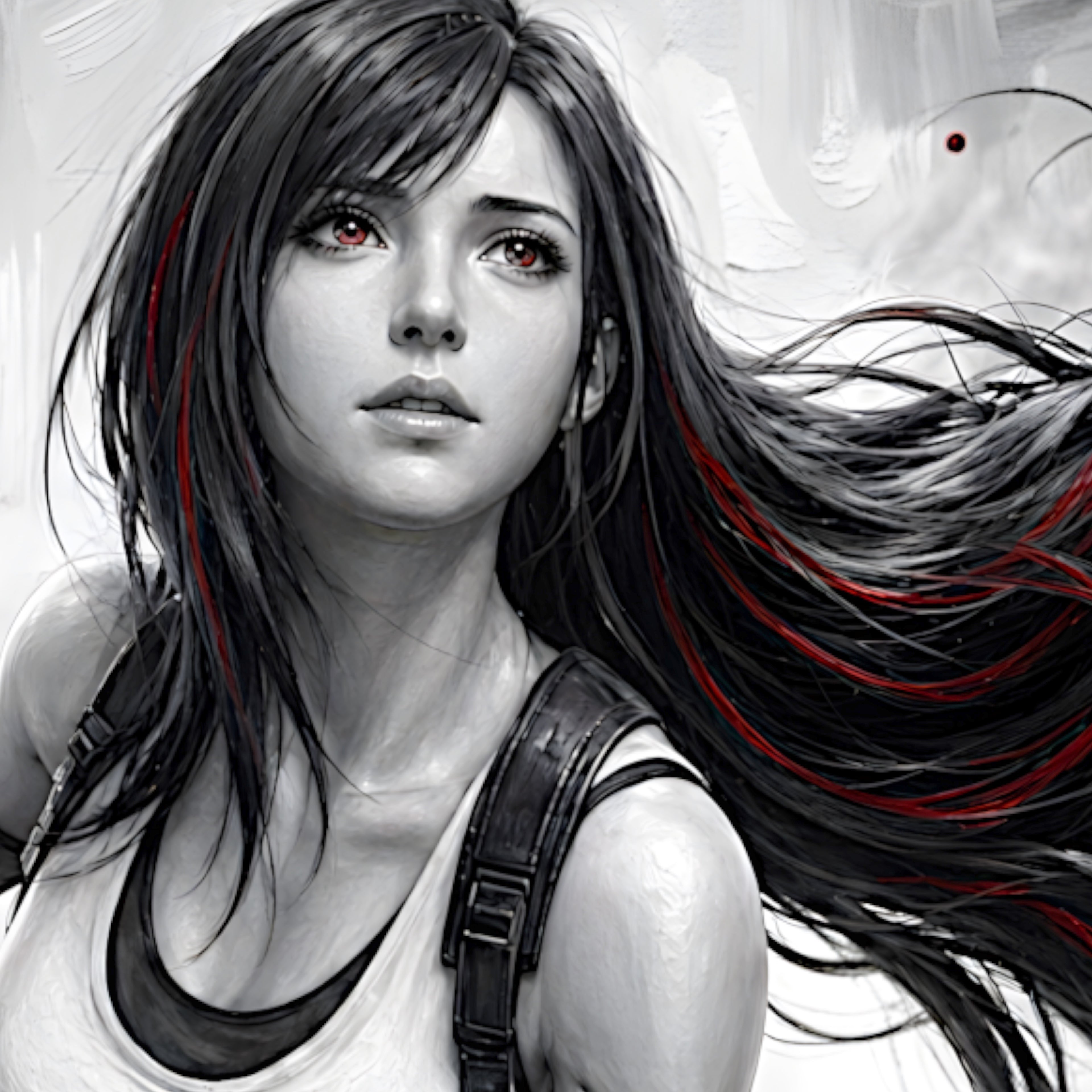 Tifa Lockhart Art Print – Monochrome Promise Edition | Final Fantasy VII Remake Rebirth Fine Art