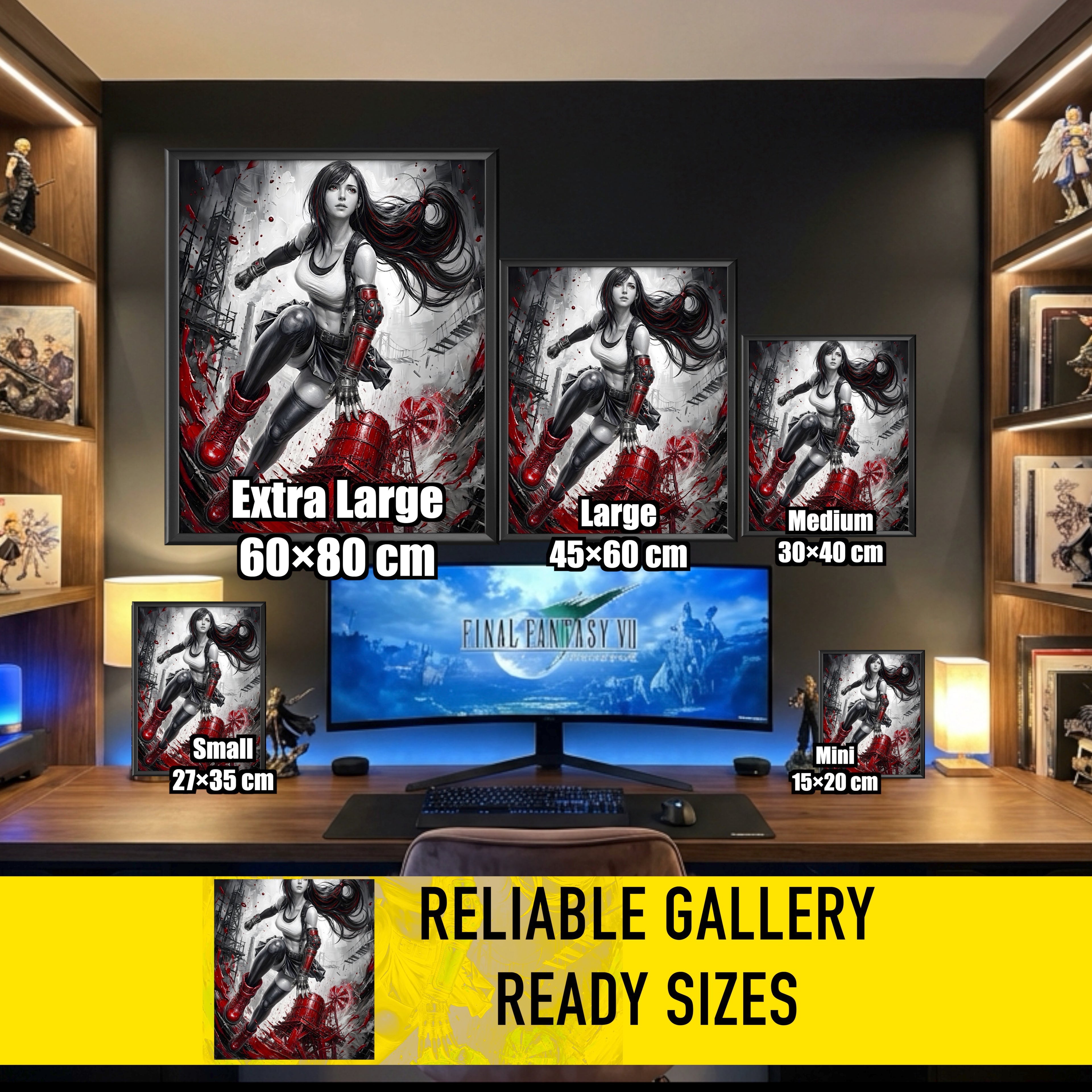 Tifa Lockhart Art Print – Monochrome Promise Edition | Final Fantasy VII Remake Rebirth Fine Art
