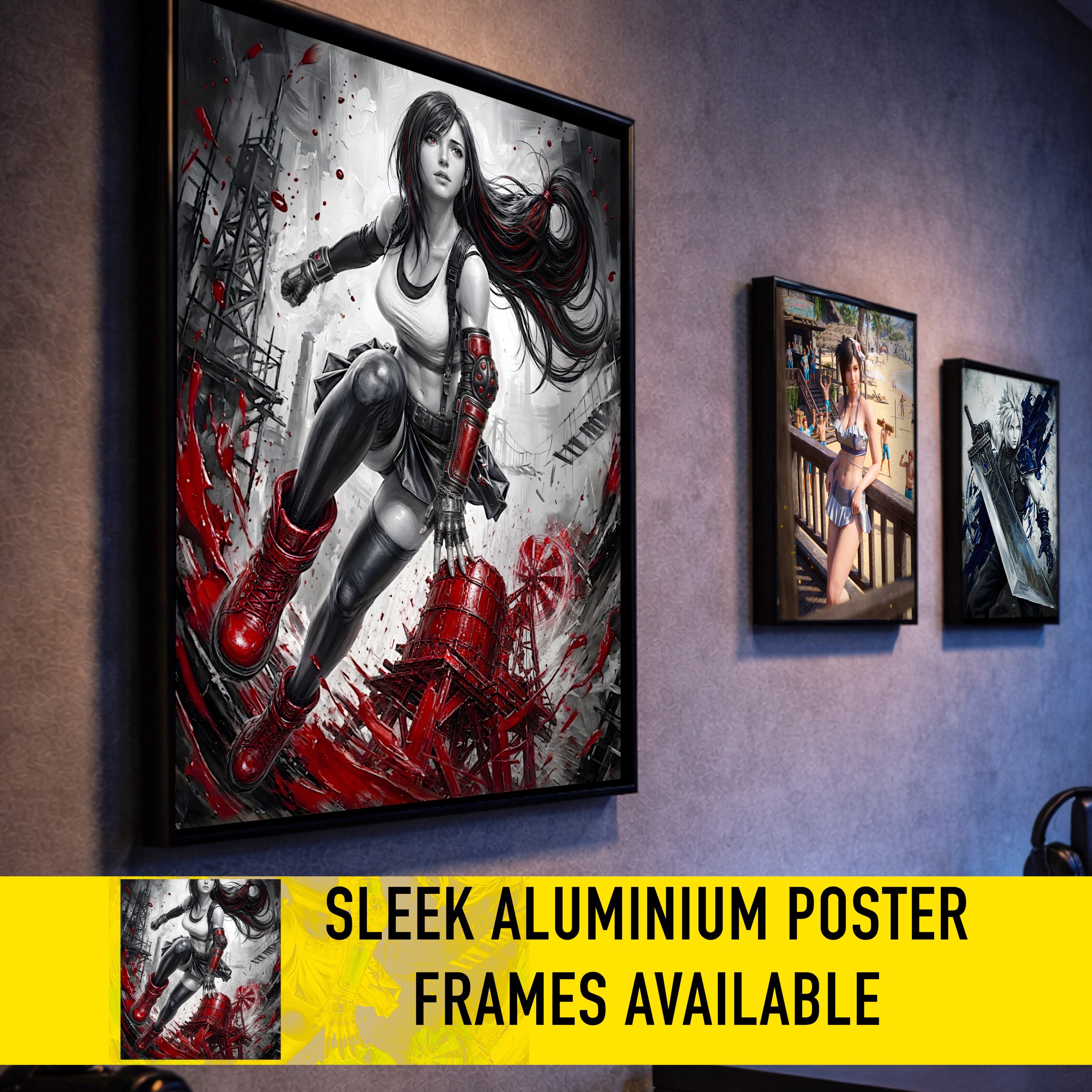Tifa Lockhart Art Print – Monochrome Promise Edition | Final Fantasy VII Remake Rebirth Fine Art