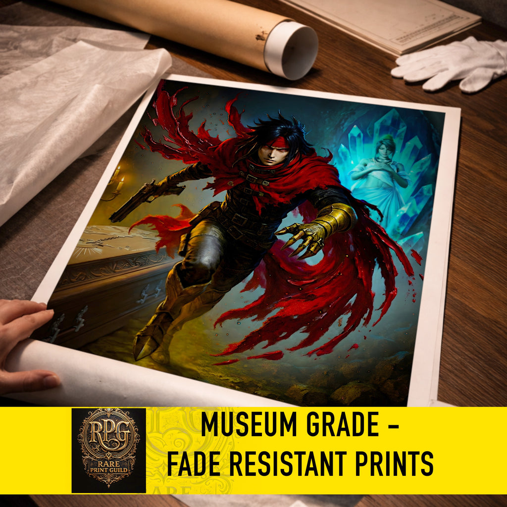 Vincent Valentine Final Fantasy VII Remake Rebirth Art Print – FF7 Character Fine Art