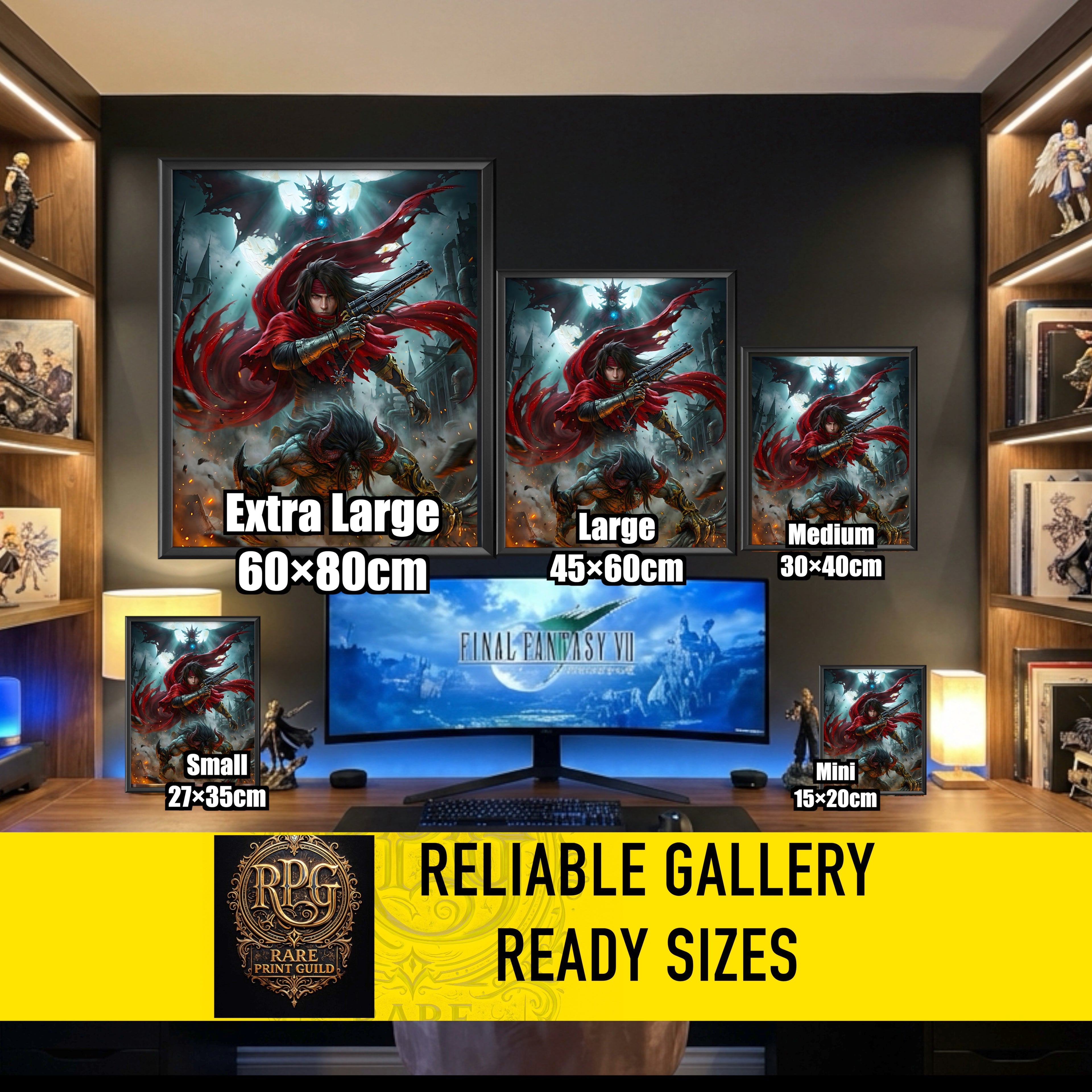 Vincent Valentine Final Fantasy VII Remake Rebirth Art Print – FF7 Character Fine Art