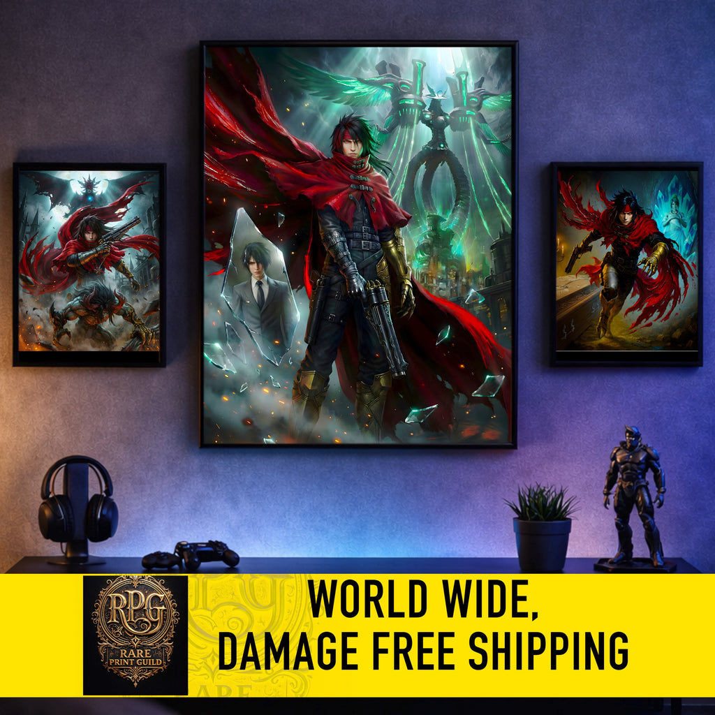 Vincent Valentine Final Fantasy VII Remake Rebirth Art Print – FF7 Character Fine Art