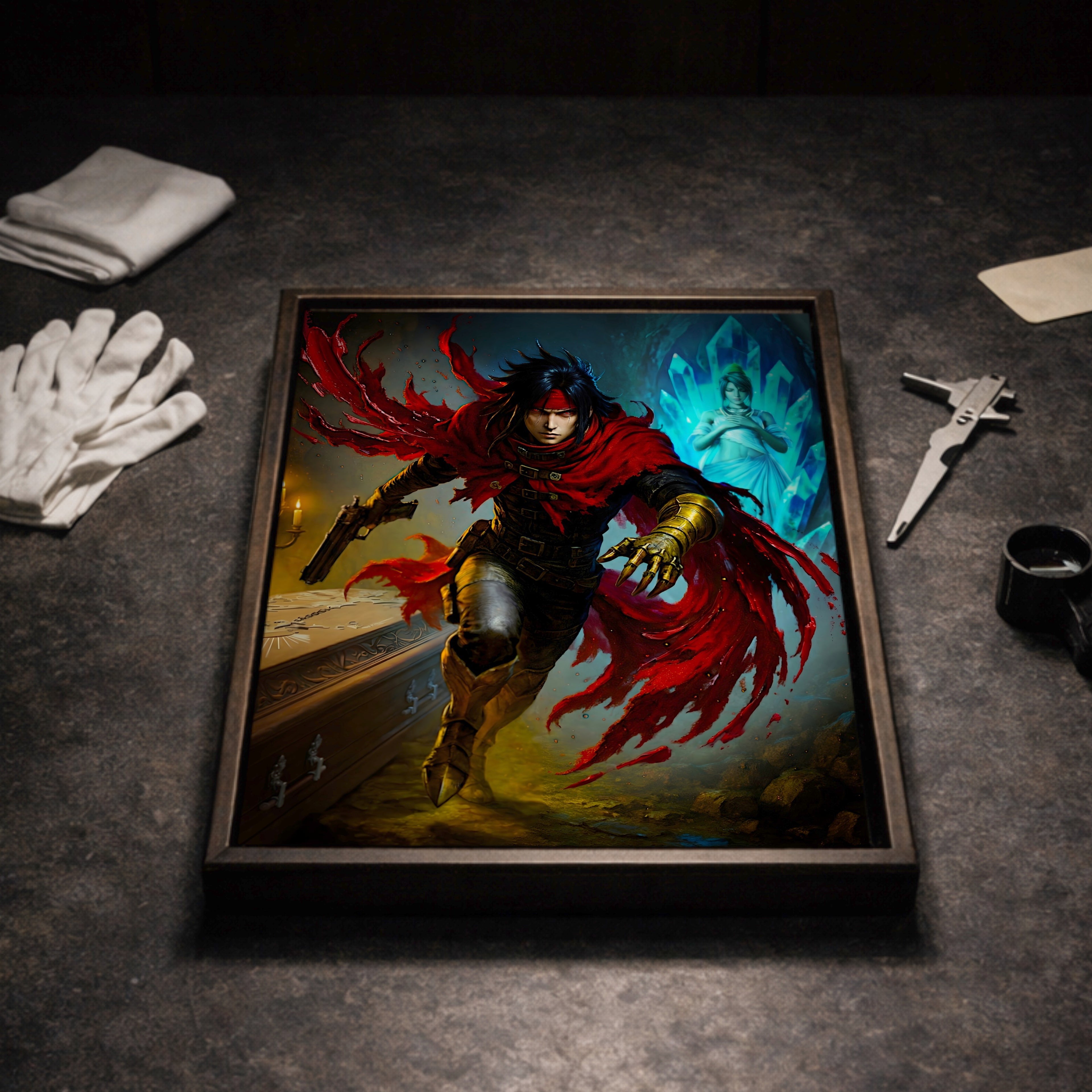 Vincent Valentine Final Fantasy VII Remake Rebirth Art Print – FF7 Character Fine Art