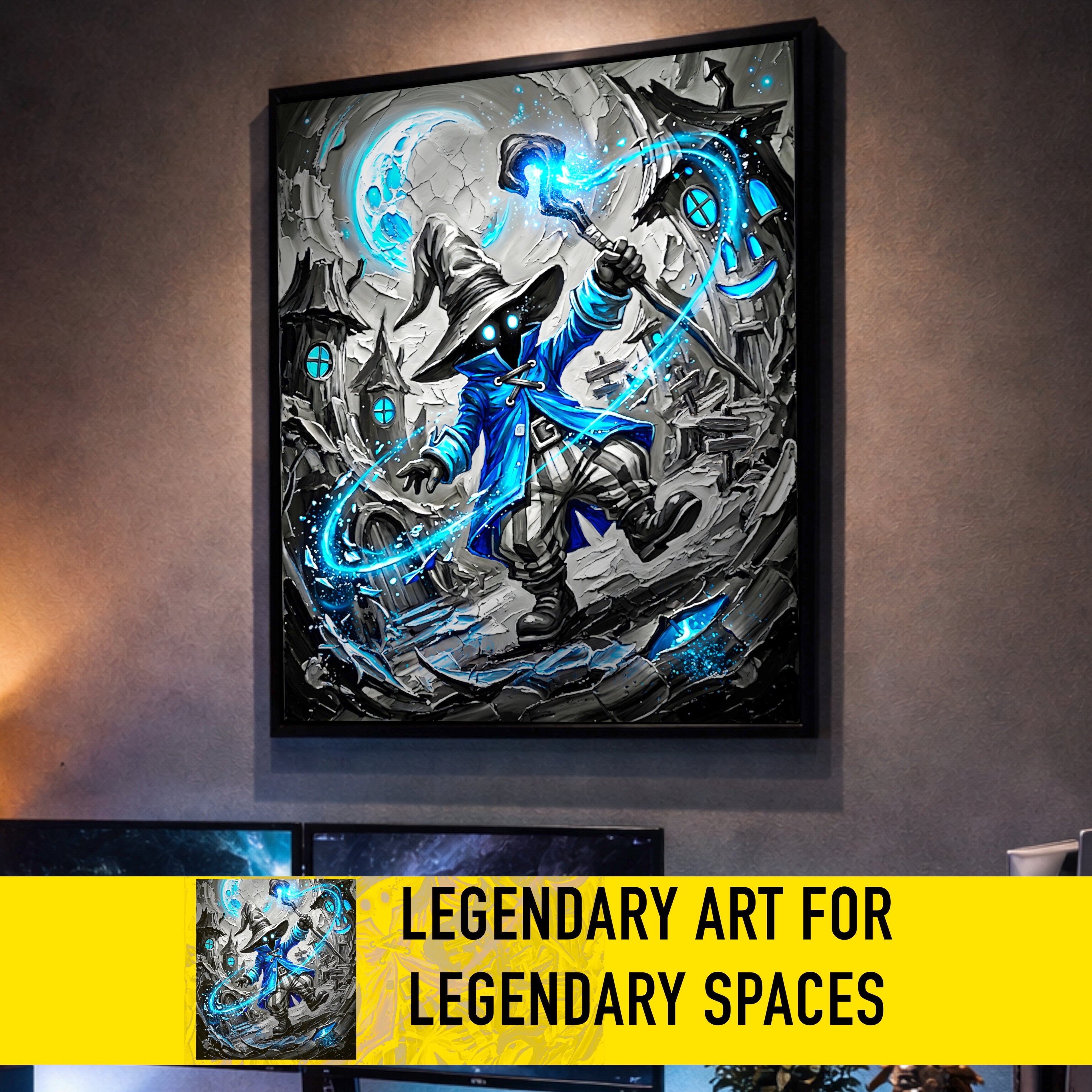 Vivi Art Print – Monochrome Black Mage Edition | Final Fantasy IX Fine Art Wall Art