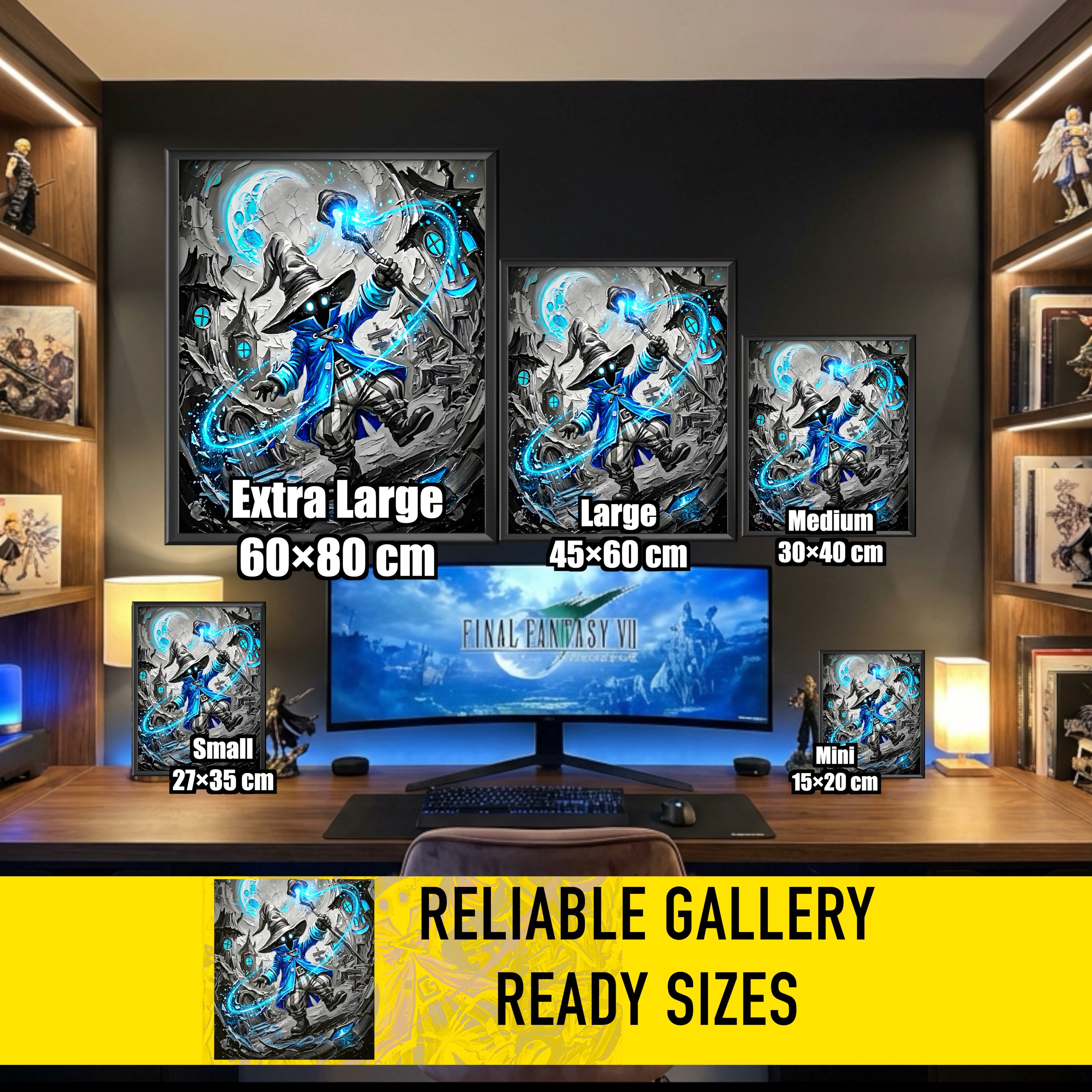 Vivi Art Print – Monochrome Black Mage Edition | Final Fantasy IX Fine Art Wall Art