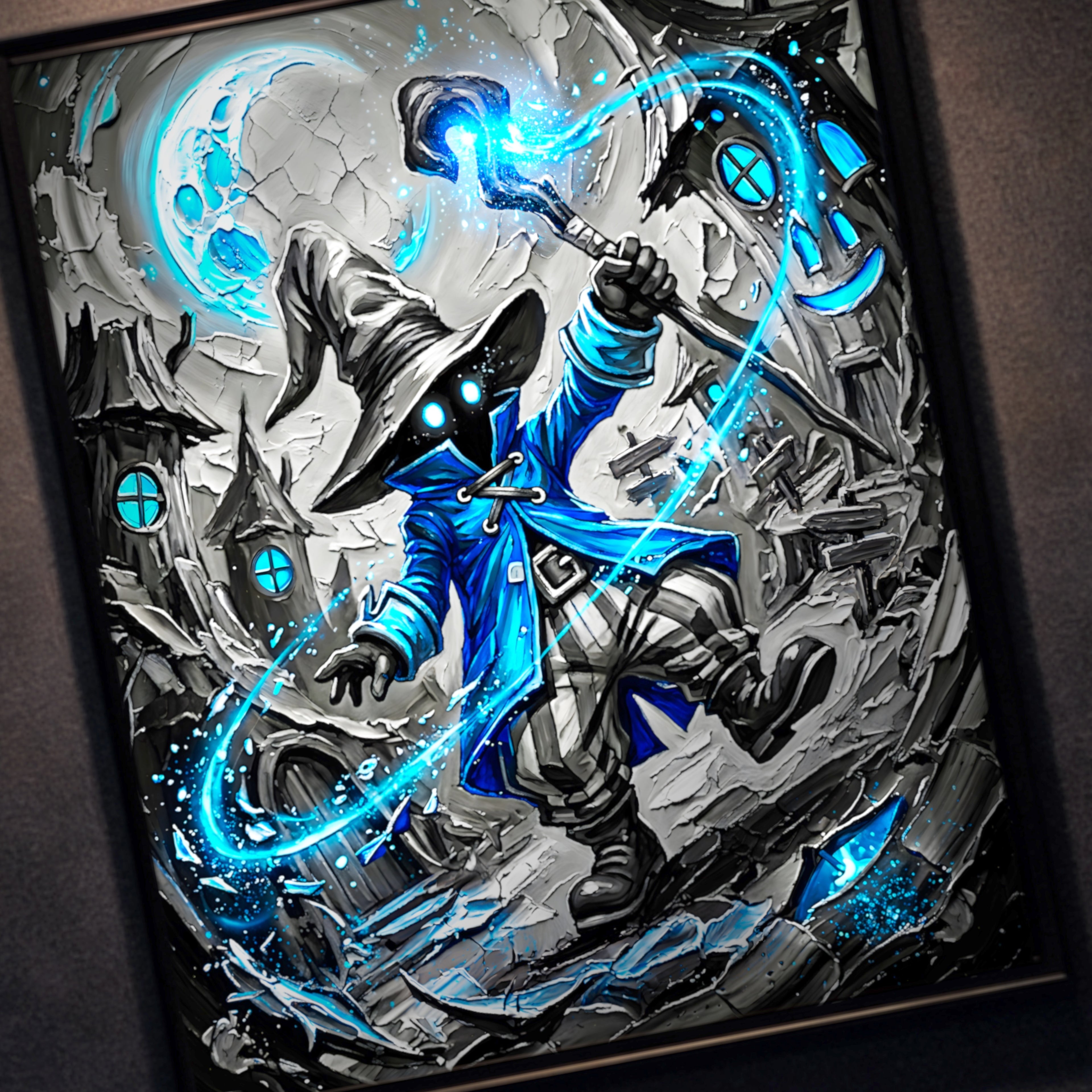 Vivi Art Print – Monochrome Black Mage Edition | Final Fantasy IX Fine Art Wall Art