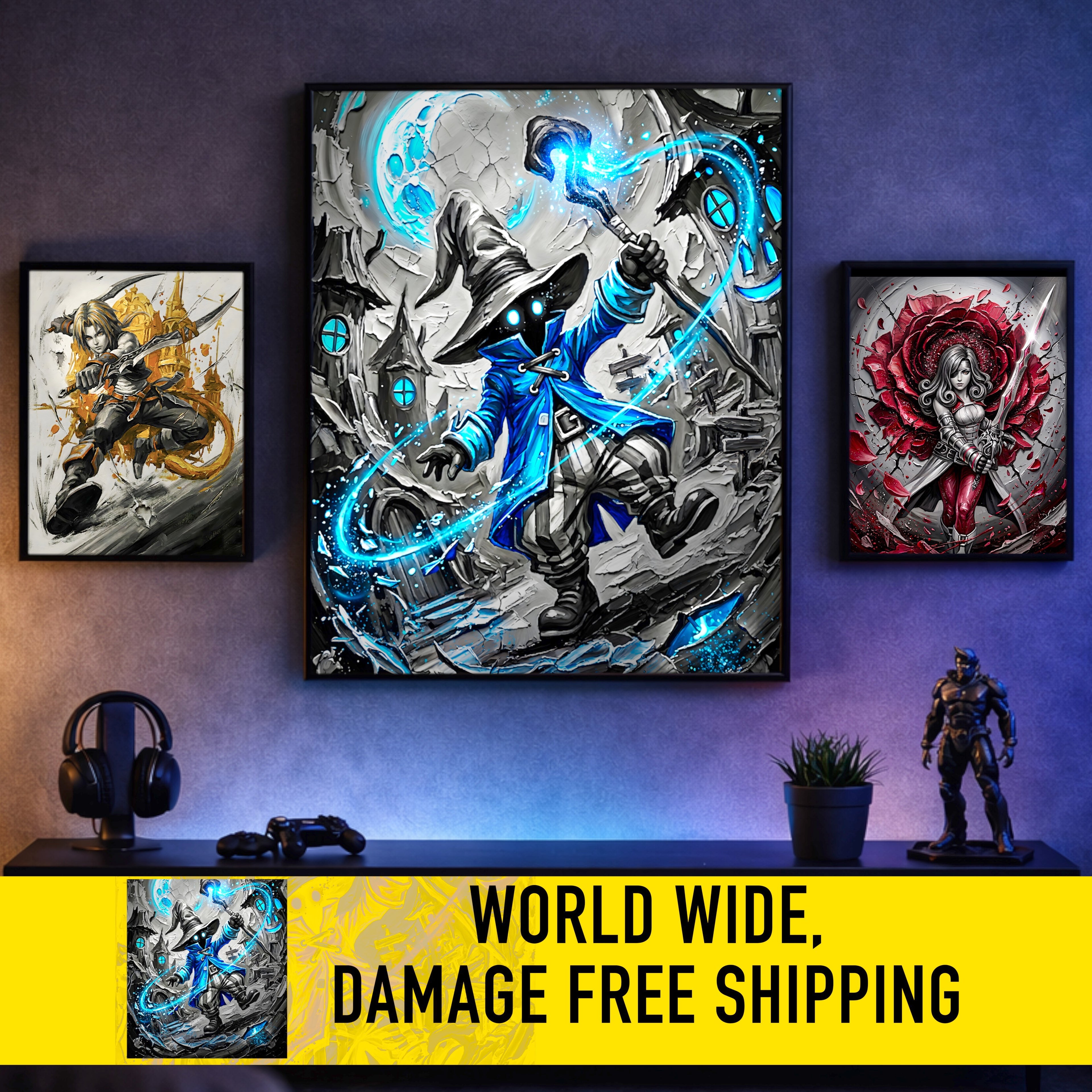 Vivi Art Print – Monochrome Black Mage Edition | Final Fantasy IX Fine Art Wall Art