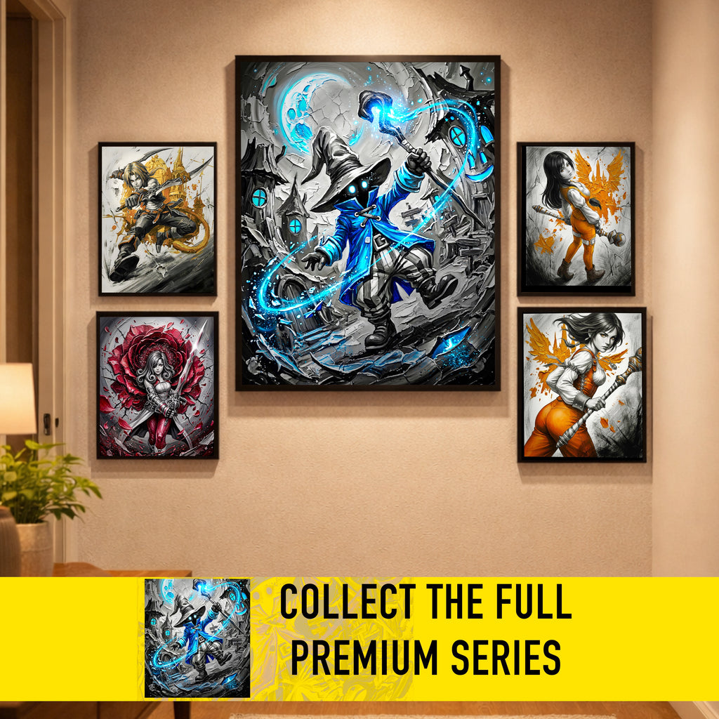 Vivi Art Print – Monochrome Black Mage Edition | Final Fantasy IX Fine Art Wall Art