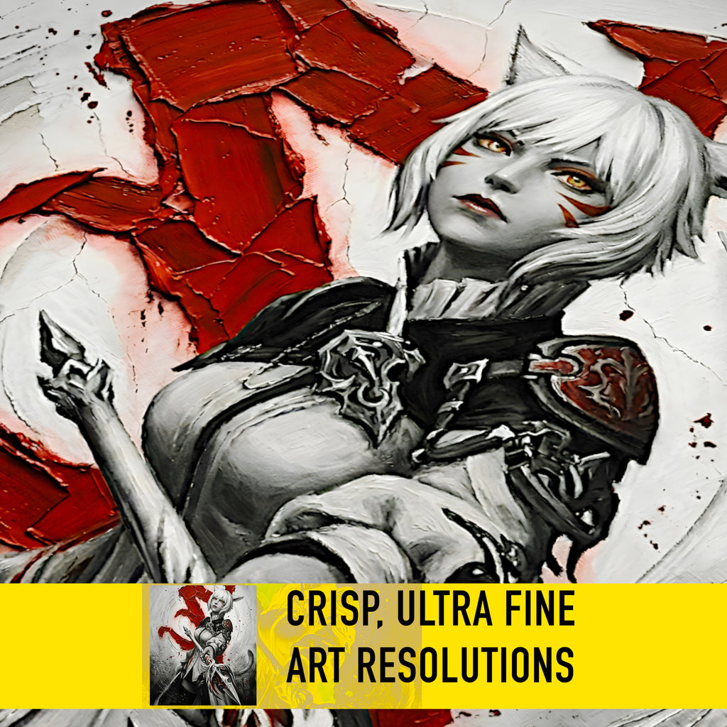 Y’shtola Poster | Final Fantasy XIV Monochrome Artwork | Sharlayan Archon Symbol Wall Art | FFXIV Fine Art Print