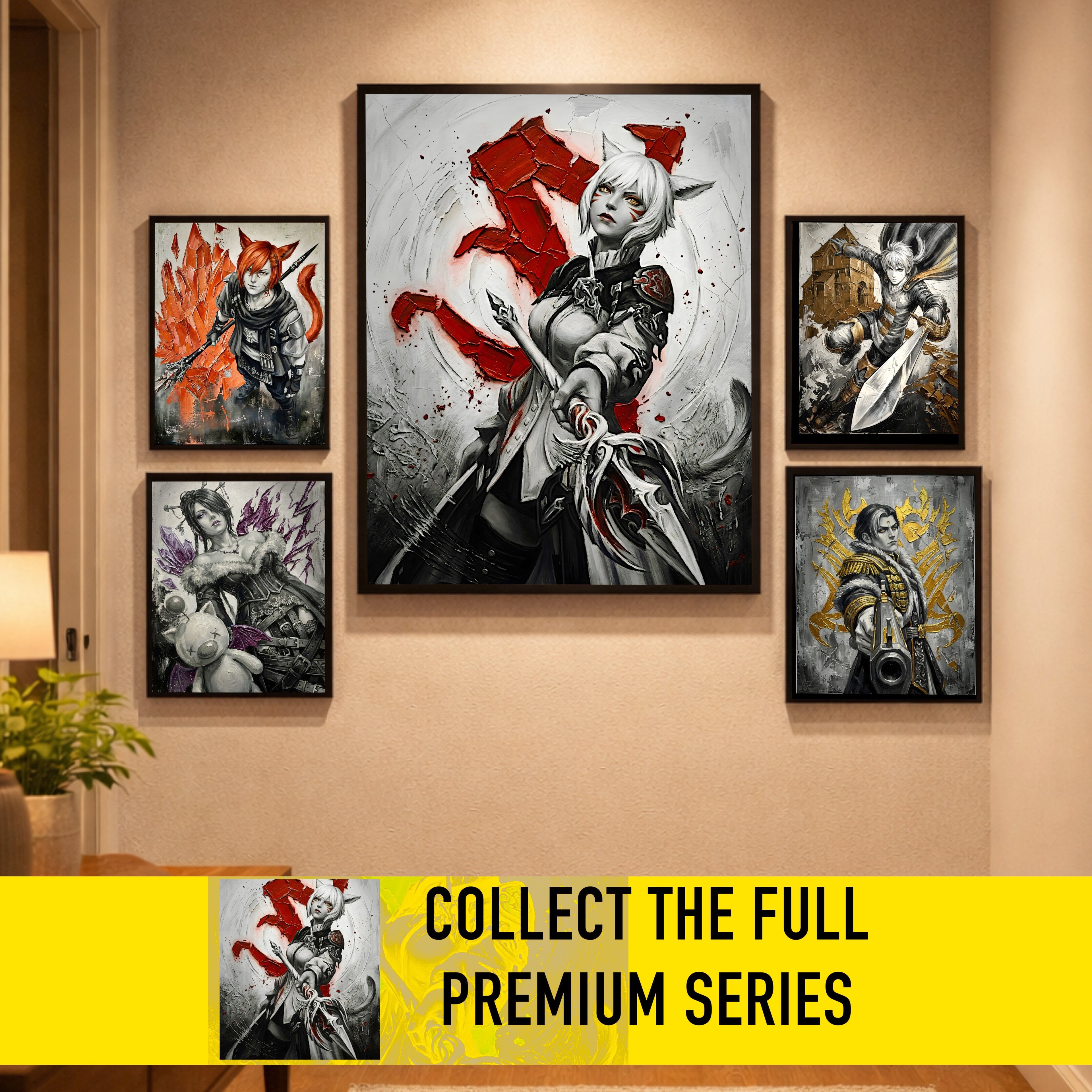 Y’shtola Poster | Final Fantasy XIV Monochrome Artwork | Sharlayan Archon Symbol Wall Art | FFXIV Fine Art Print