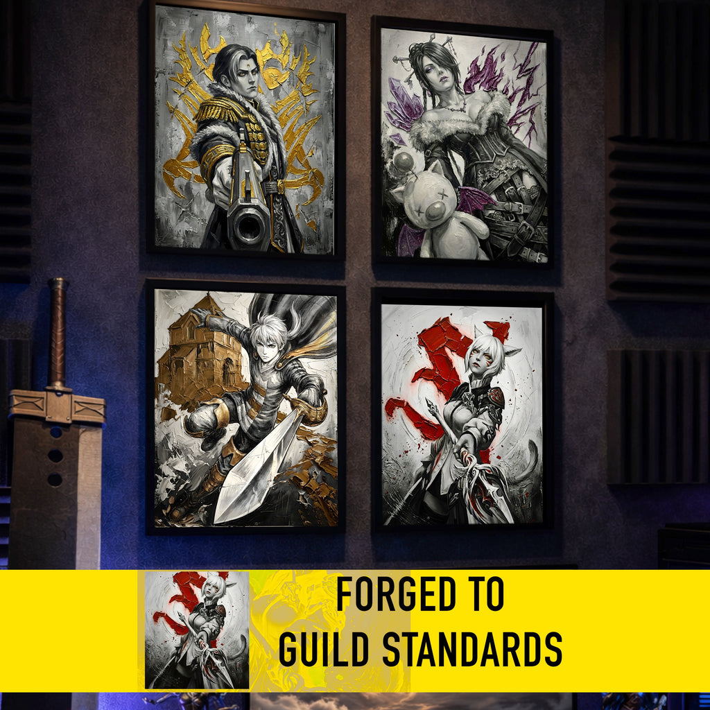 Y’shtola Poster | Final Fantasy XIV Monochrome Artwork | Sharlayan Archon Symbol Wall Art | FFXIV Fine Art Print