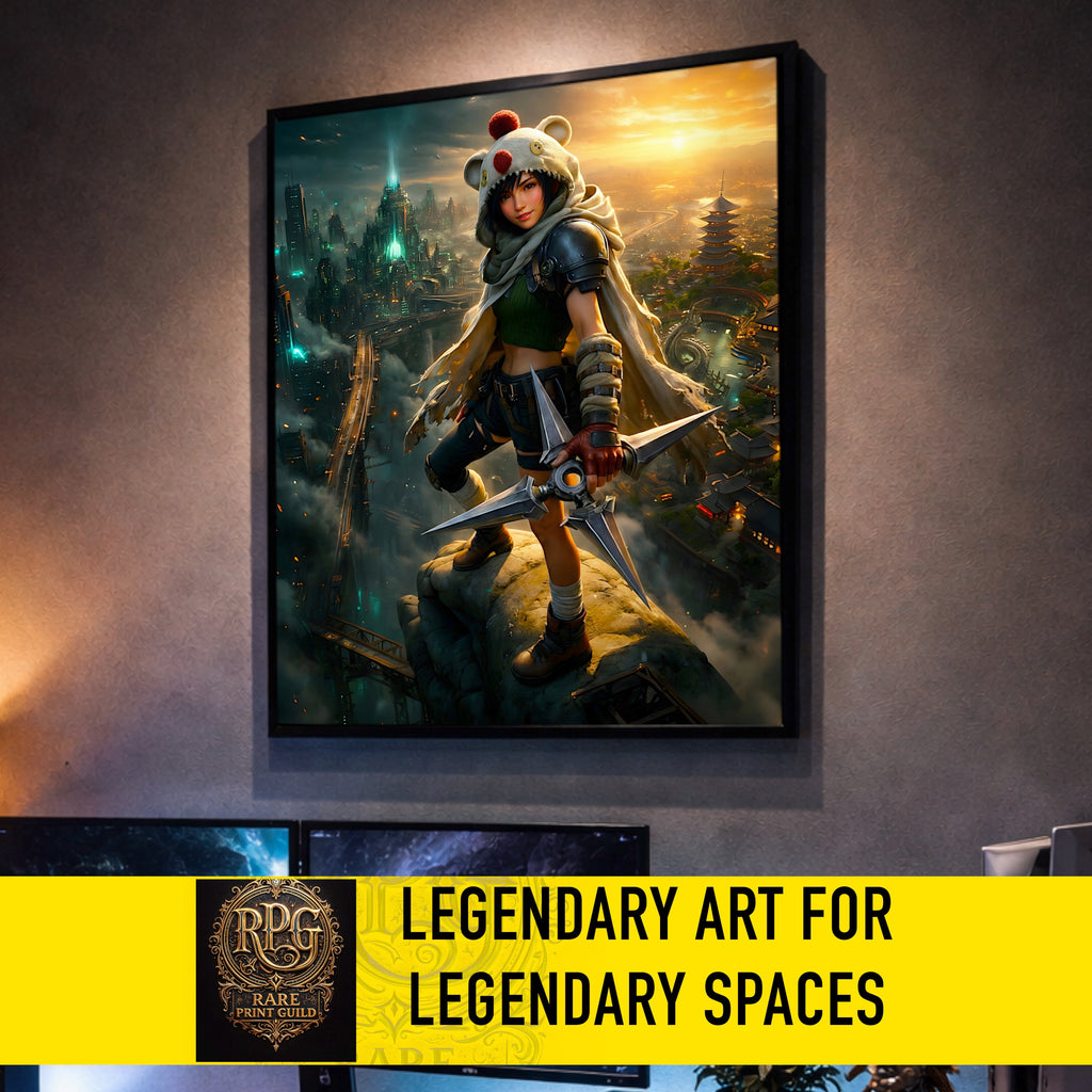 Yuffie Kisaragi Fine Art Print | Final Fantasy 7 Remake Poster | FF7 Wall Art | JRPG Gamer Decor | Limited Edition Fantasy Artwork | Game Room Art