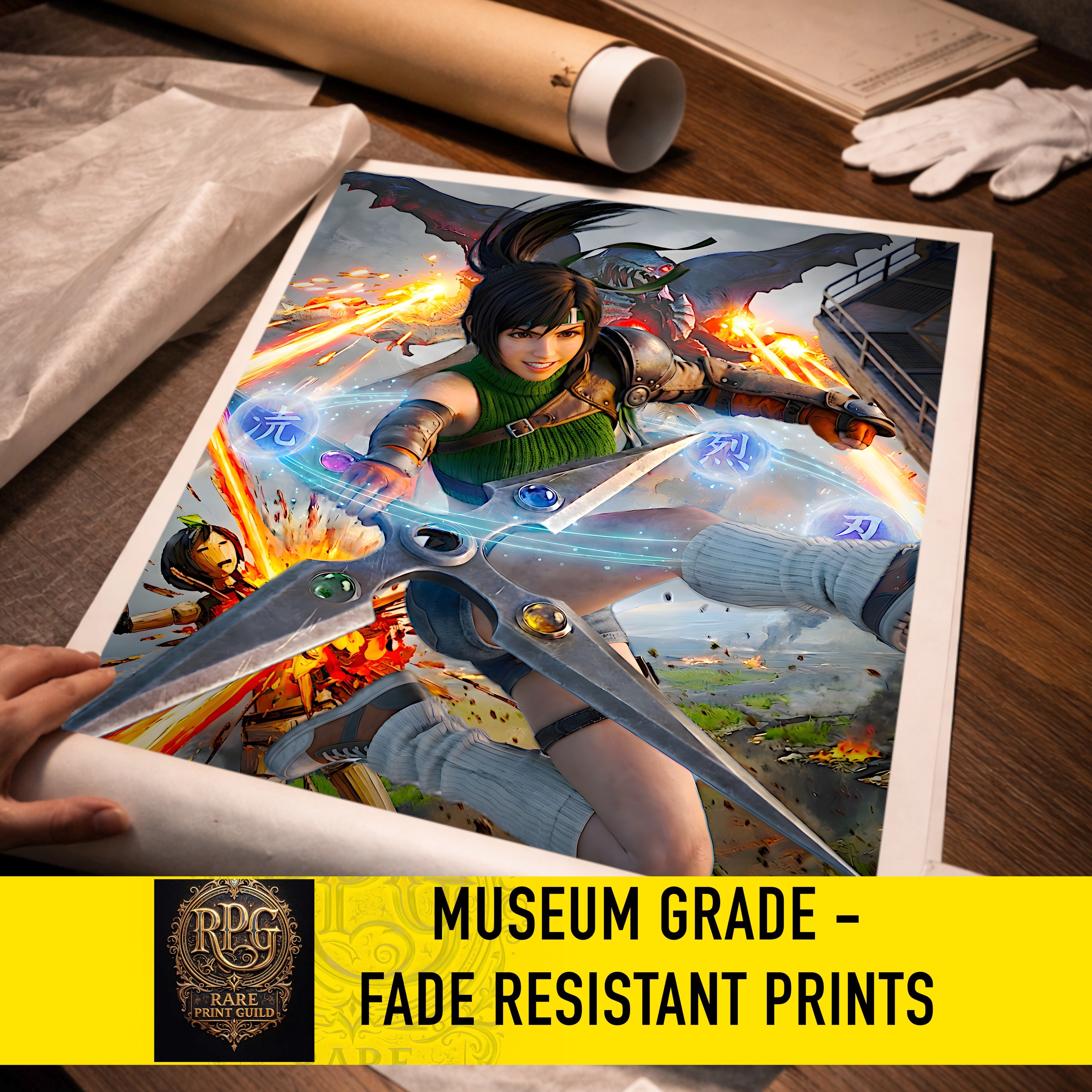 Yuffie Kisaragi Fine Art Print | Final Fantasy 7 Remake Poster | FF7 Wall Art | JRPG Gamer Decor | Limited Edition Fantasy Artwork | Game Room Art