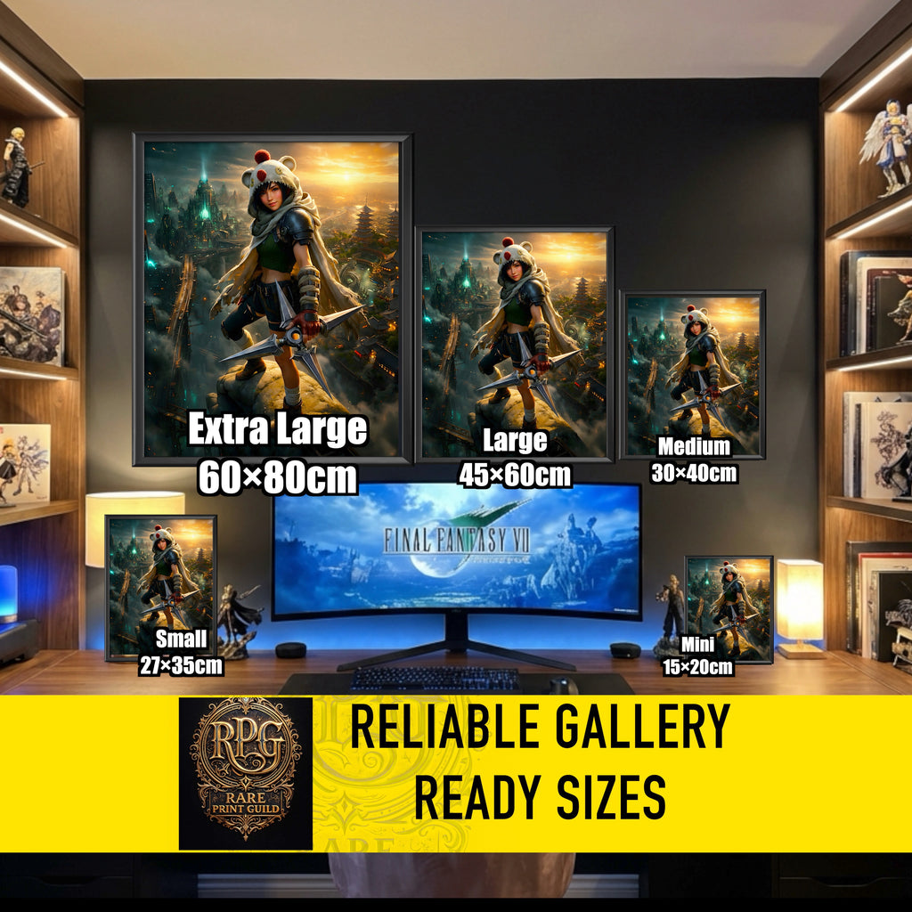 Yuffie Kisaragi Fine Art Print | Final Fantasy 7 Remake Poster | FF7 Wall Art | JRPG Gamer Decor | Limited Edition Fantasy Artwork | Game Room Art