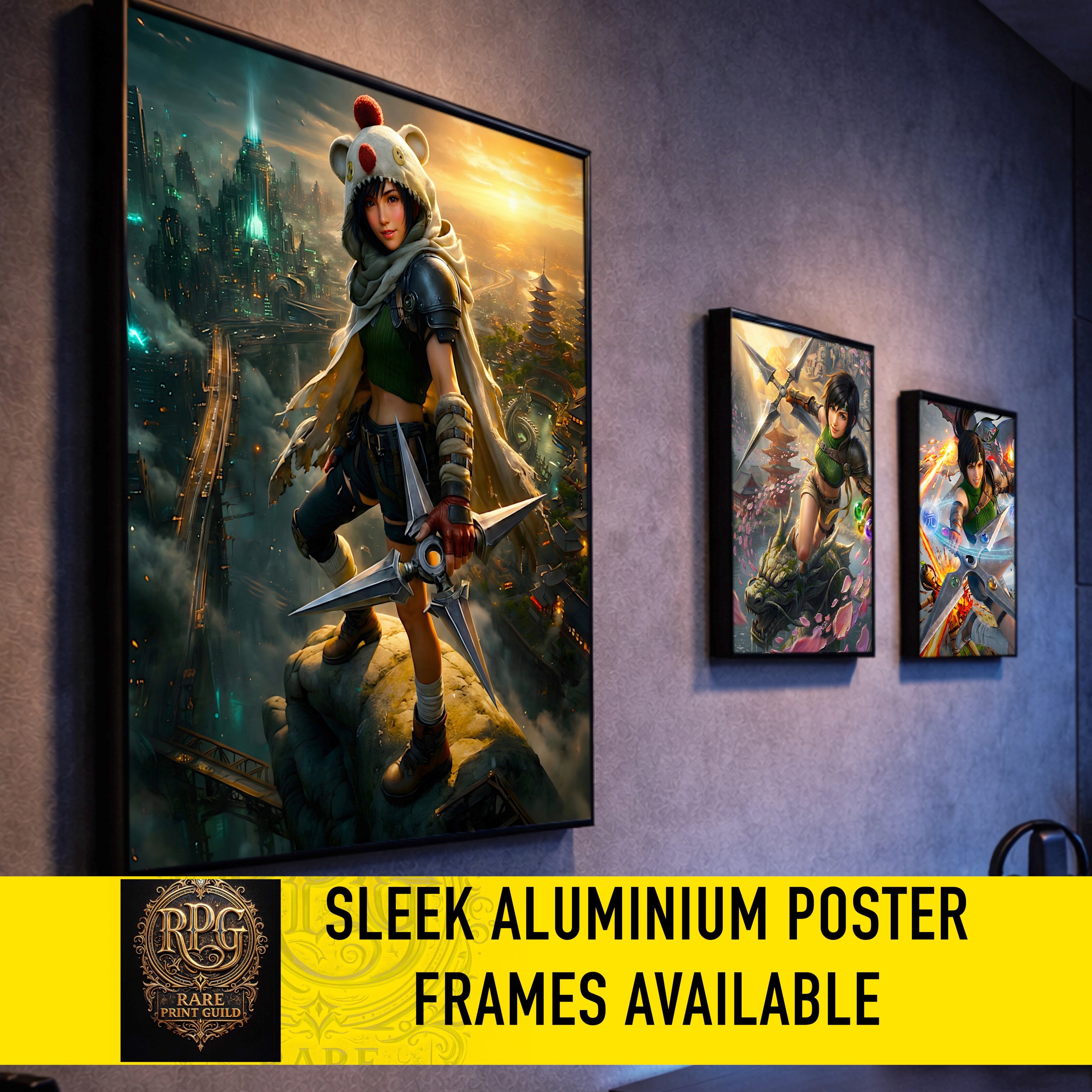 Yuffie Kisaragi Fine Art Print | Final Fantasy 7 Remake Poster | FF7 Wall Art | JRPG Gamer Decor | Limited Edition Fantasy Artwork | Game Room Art